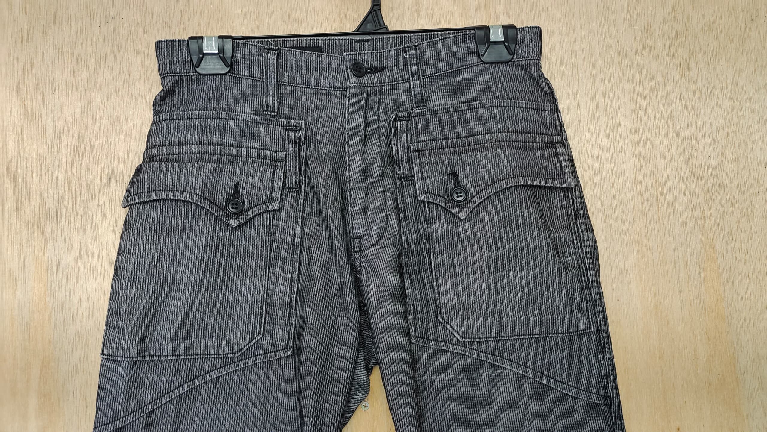 Issey Miyake RARE ZUCCA BUTTON FLAP POCKET BROWN CORDUROY JEANS Size 29" - 3 Thumbnail