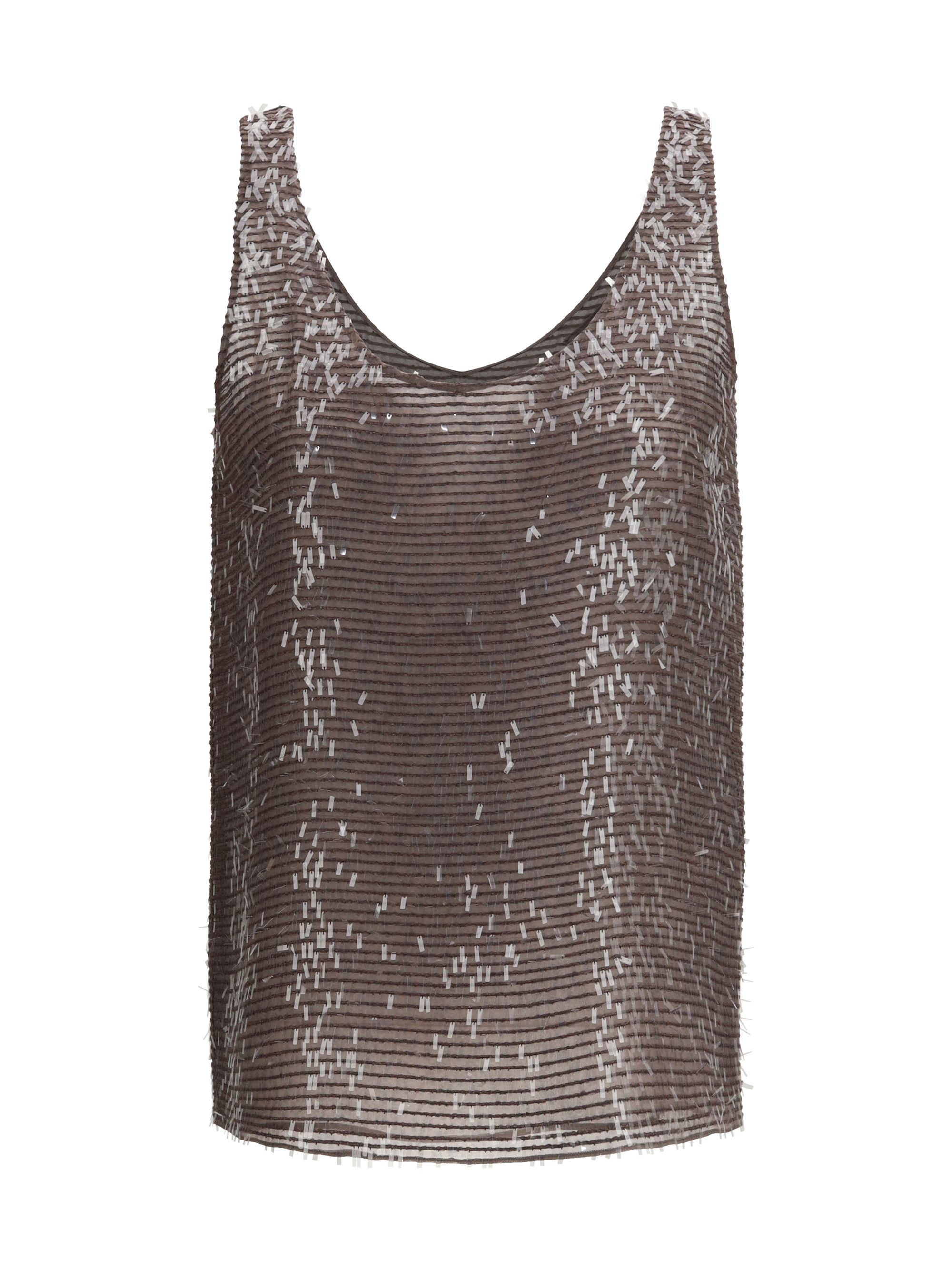 Brunello Cucinelli Sleeveless scoop-neck Top Size L / US 10 / IT 46 - 1 Thumbnail