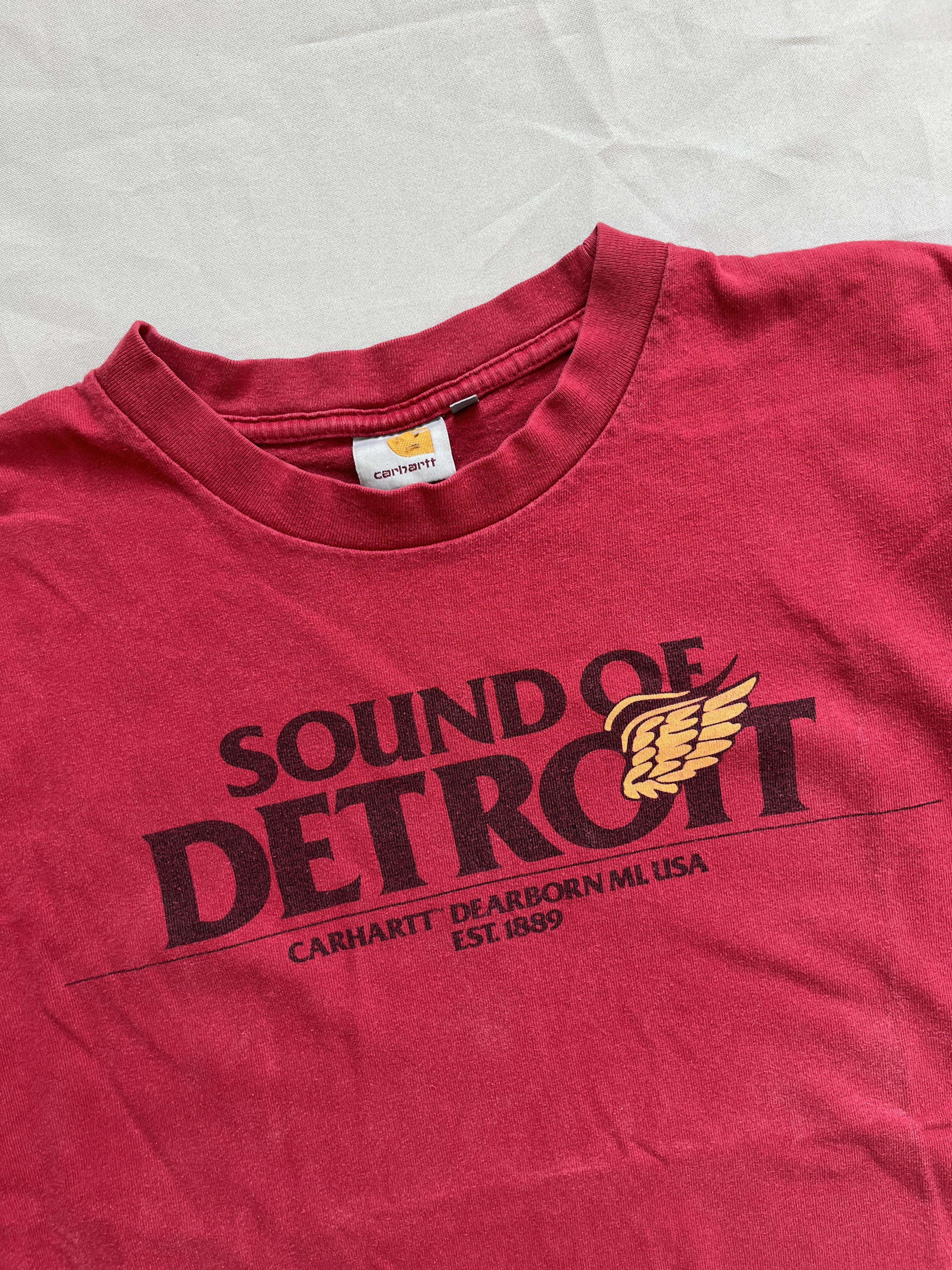 Carhartt Vintage Carhartt Sound Of Detroit Heavy Red T-shirt Size US M / EU 48-50 / 2 - 2 Thumbnail