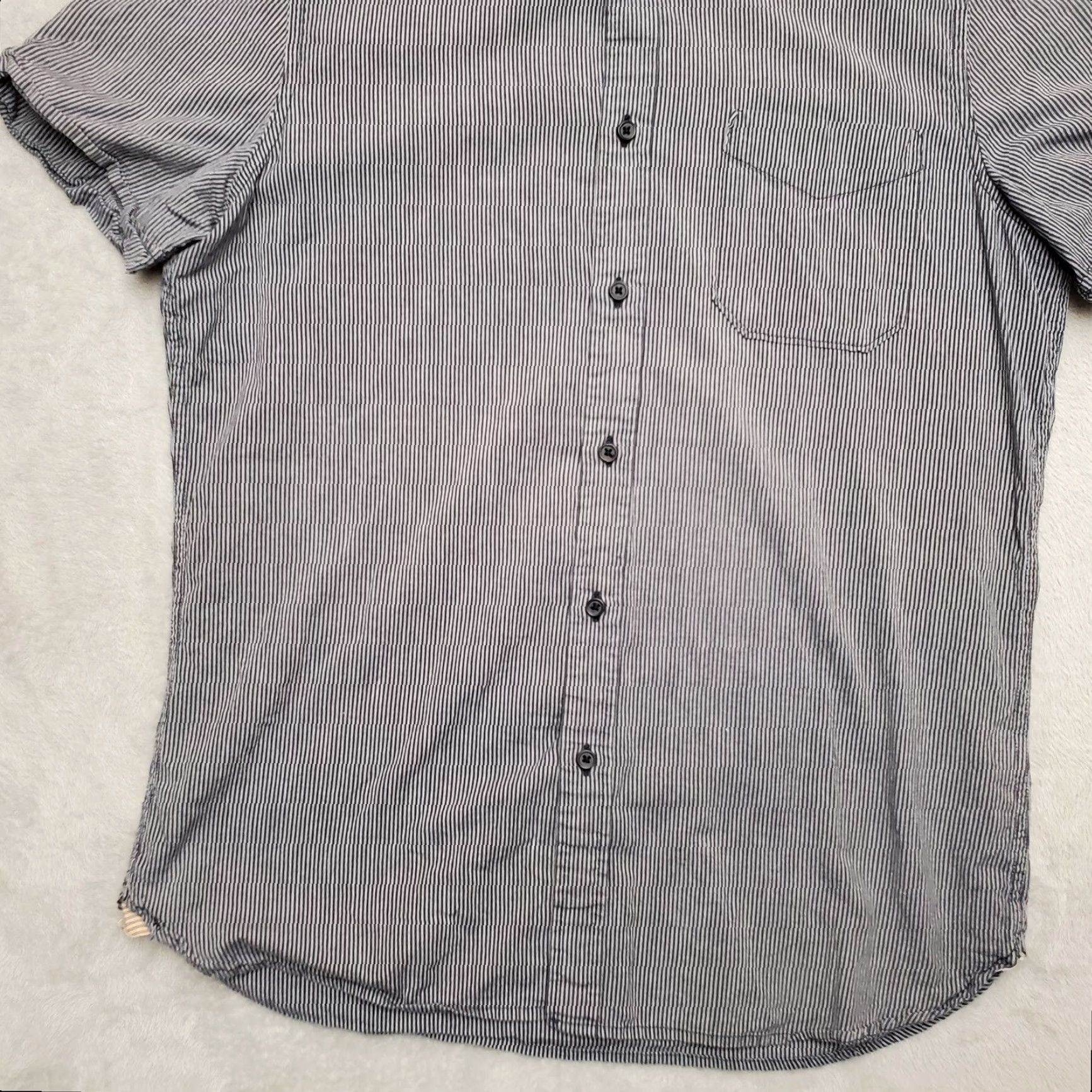 Vintage Wallin & Bros Shirt Mens L Gray Black Striped Short Sleeve Button Casual Size US L / EU 52-54 / 3 - 3 Thumbnail