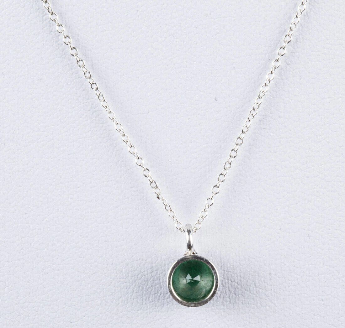 Handmade Sterling Silver Faceted Emerald Astrology Pendant Necklace Size ONE SIZE - 5 Thumbnail