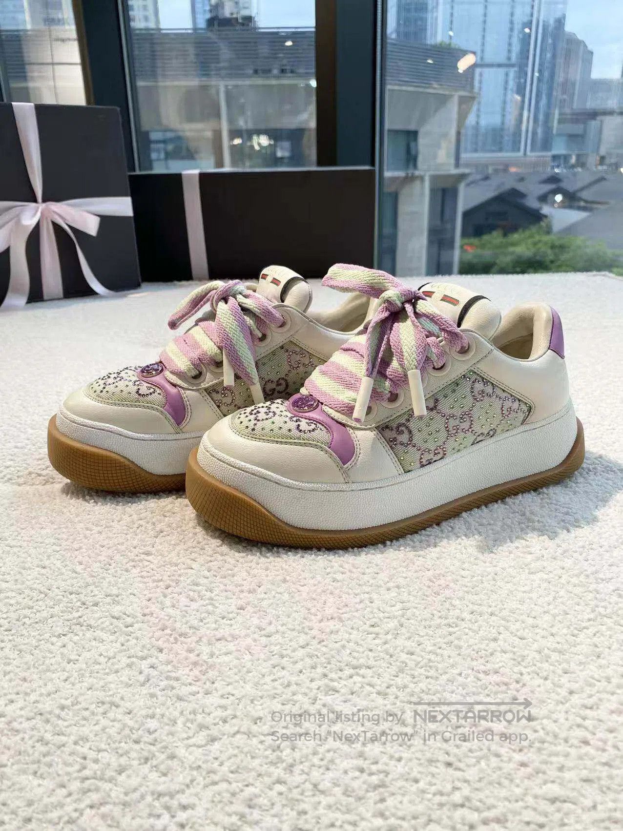 Gucci Guicci Rhinestone fat shoes| Size US 5 / IT 35 - 1 Thumbnail