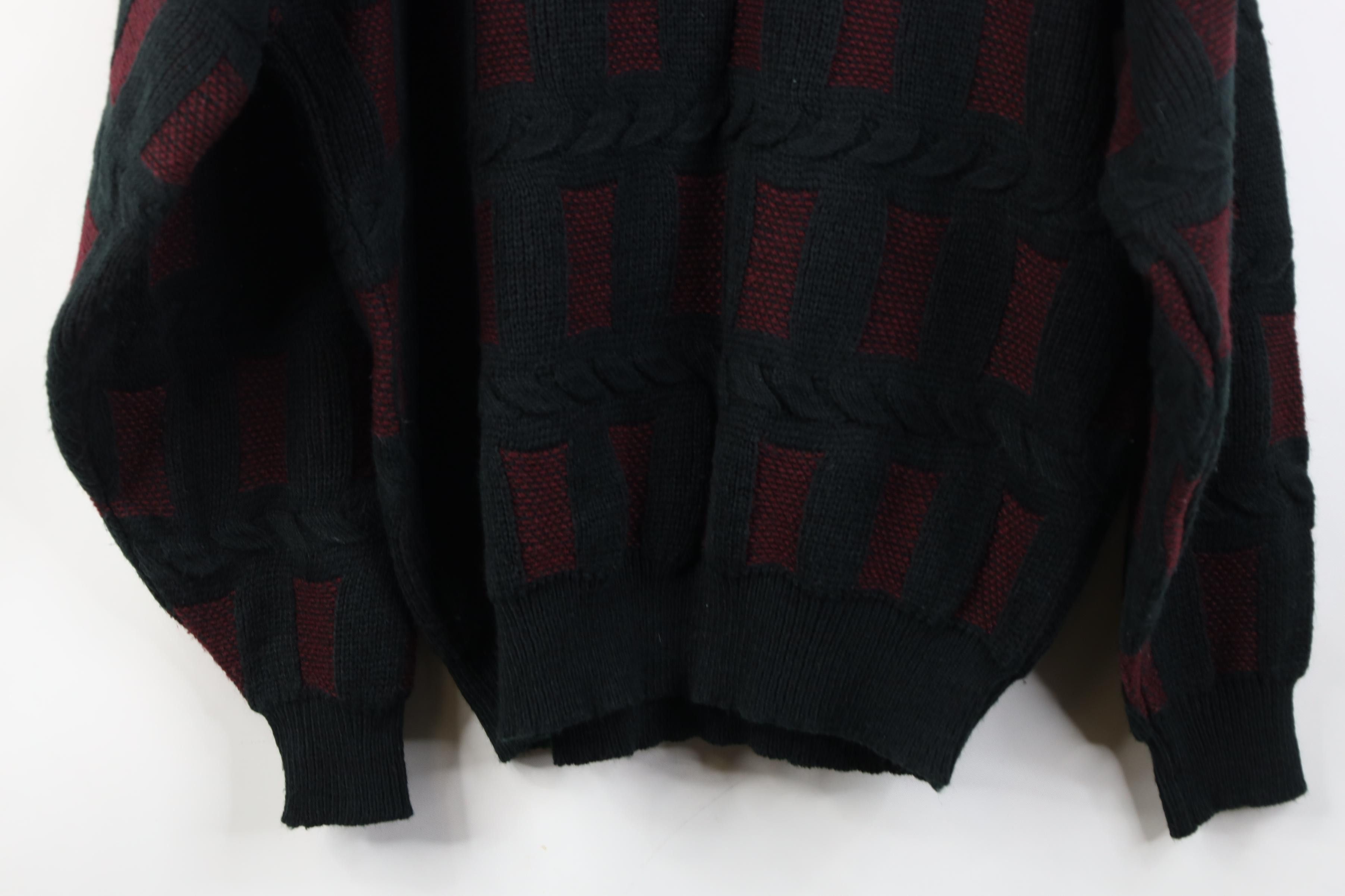 Vintage Vintage 90s Streetwear Checkered Ribbed Cable Knit Sweater Size L / US 10 / IT 46 - 9 Thumbnail