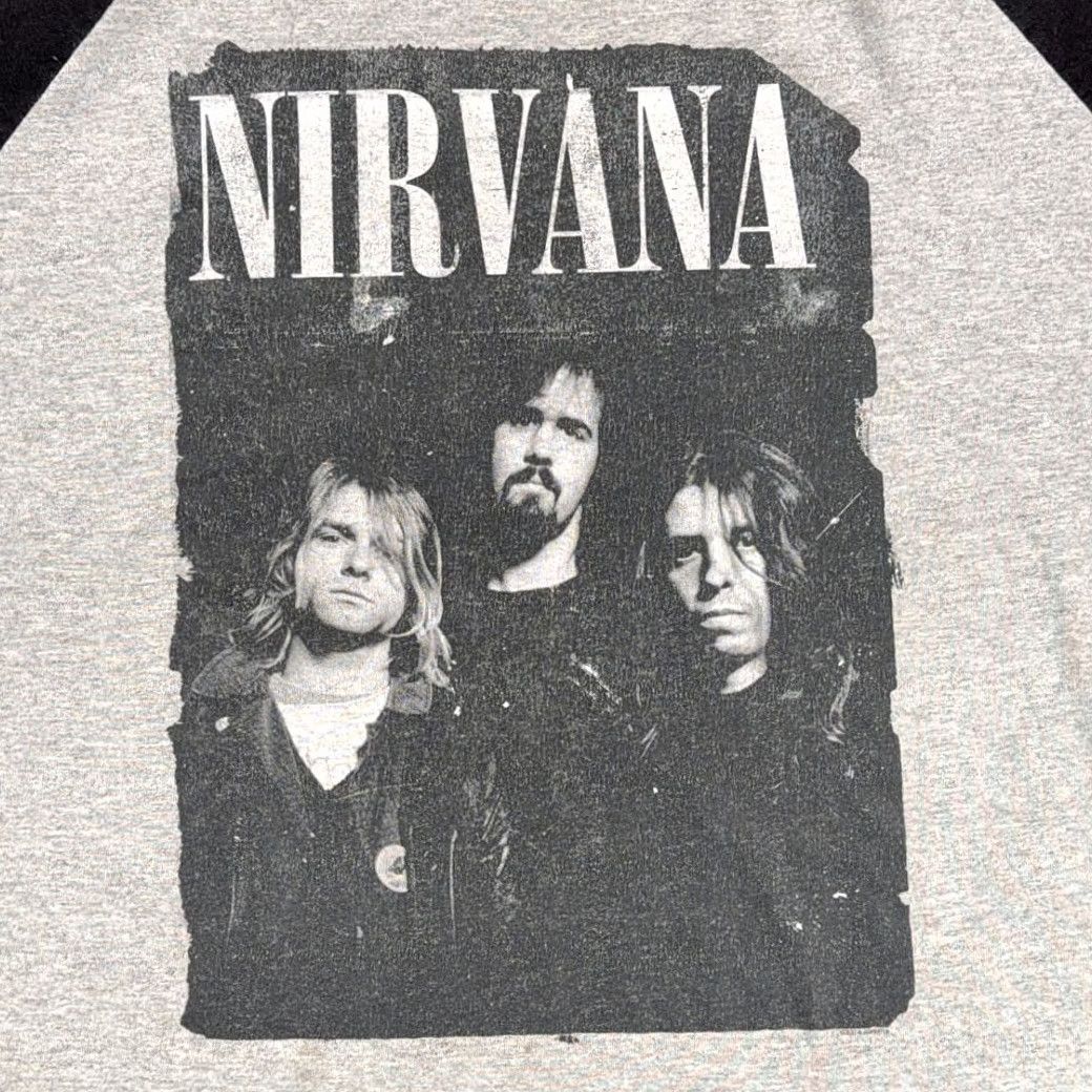 AAA VINTAGE Nirvana Shirt Adult XL Gray 3/4 Sleeve Raglan Band Tee Music Cobain Y2K Size US XL / EU 56 / 4 - 2 Thumbnail