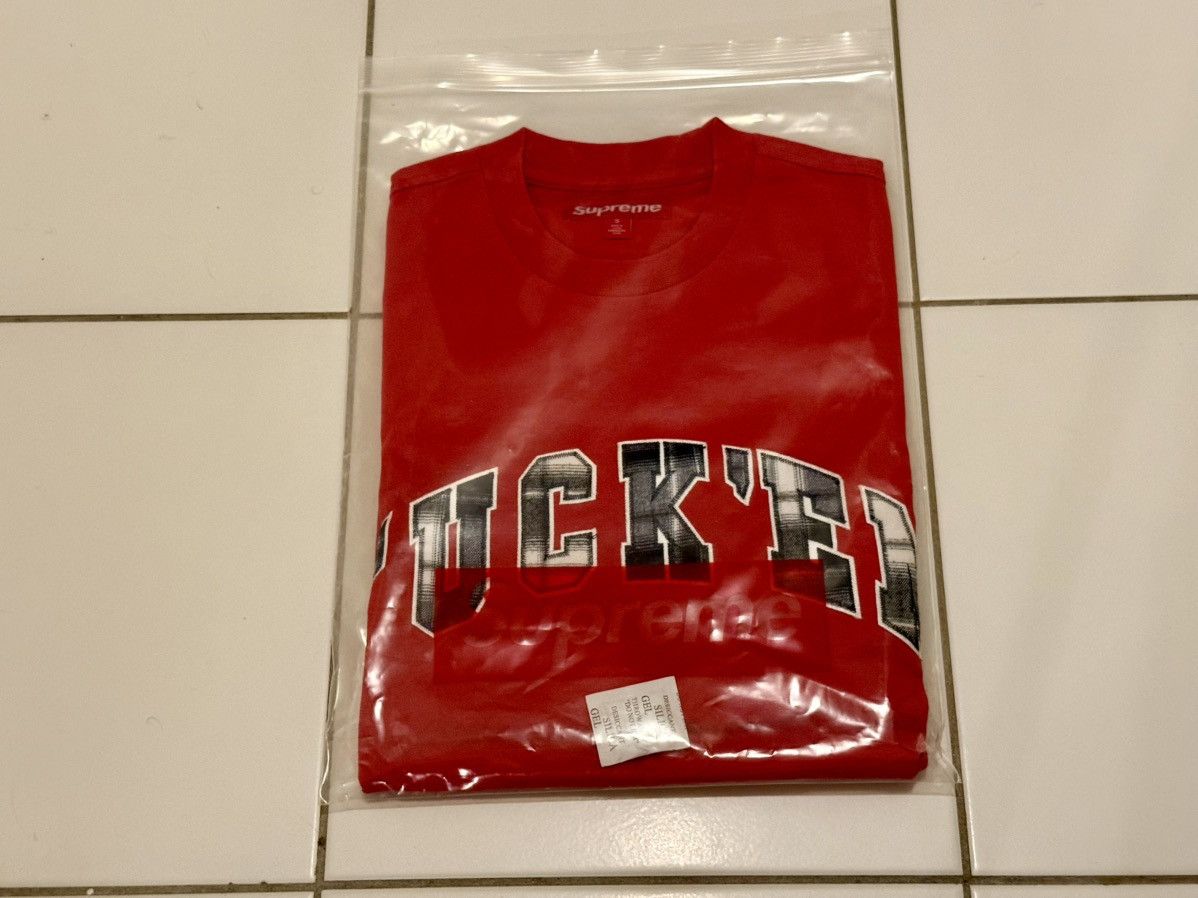 Supreme Supreme Fuck Em Plaid S/S Top “Red” | Grailed