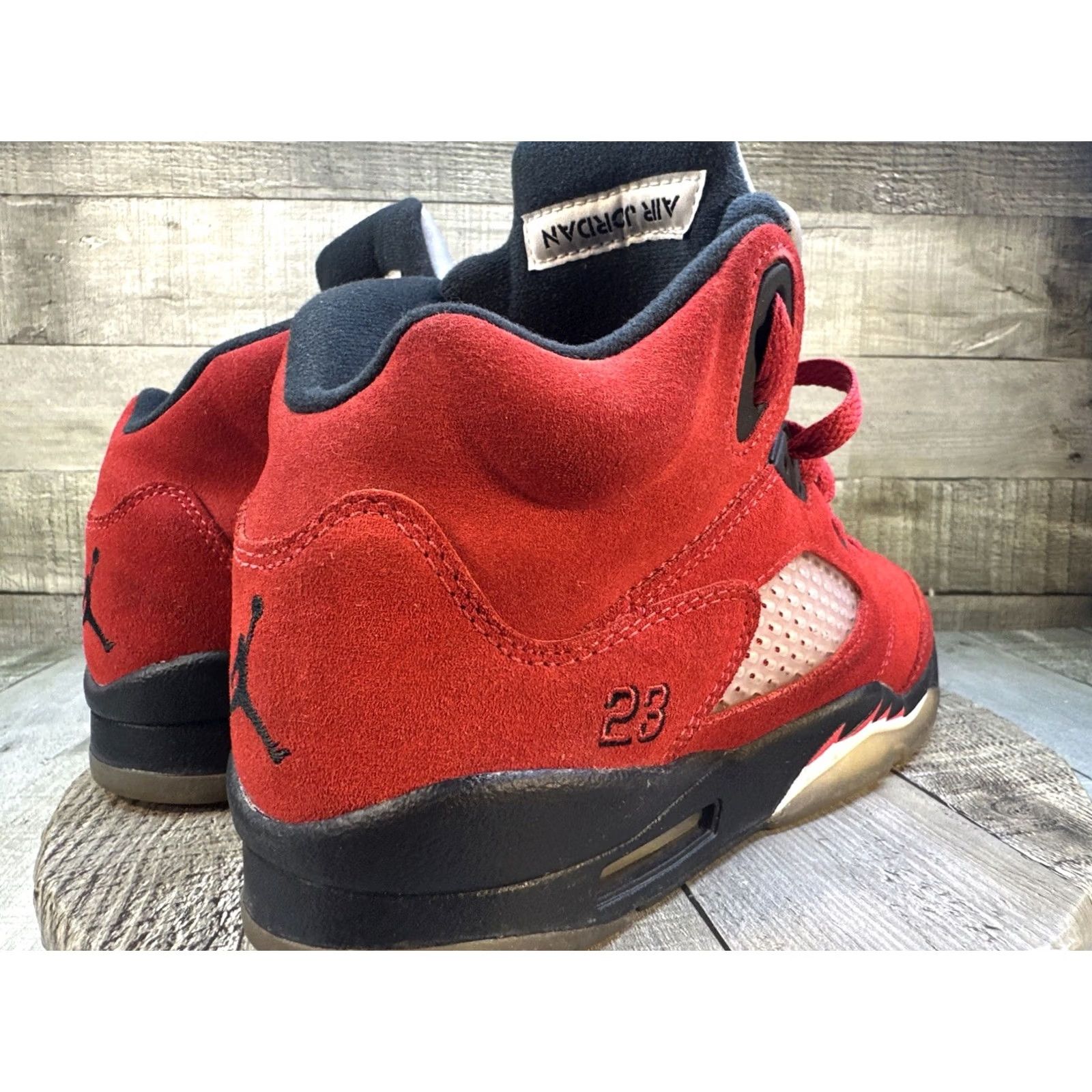 Jordan Brand Pre-Owned Nike Air Jordan 5 Retro Raging Bull Sneakers High Top Red 6Y Mens Jordans Retro 2020 Size US 6 / EU 39 - 7 Thumbnail