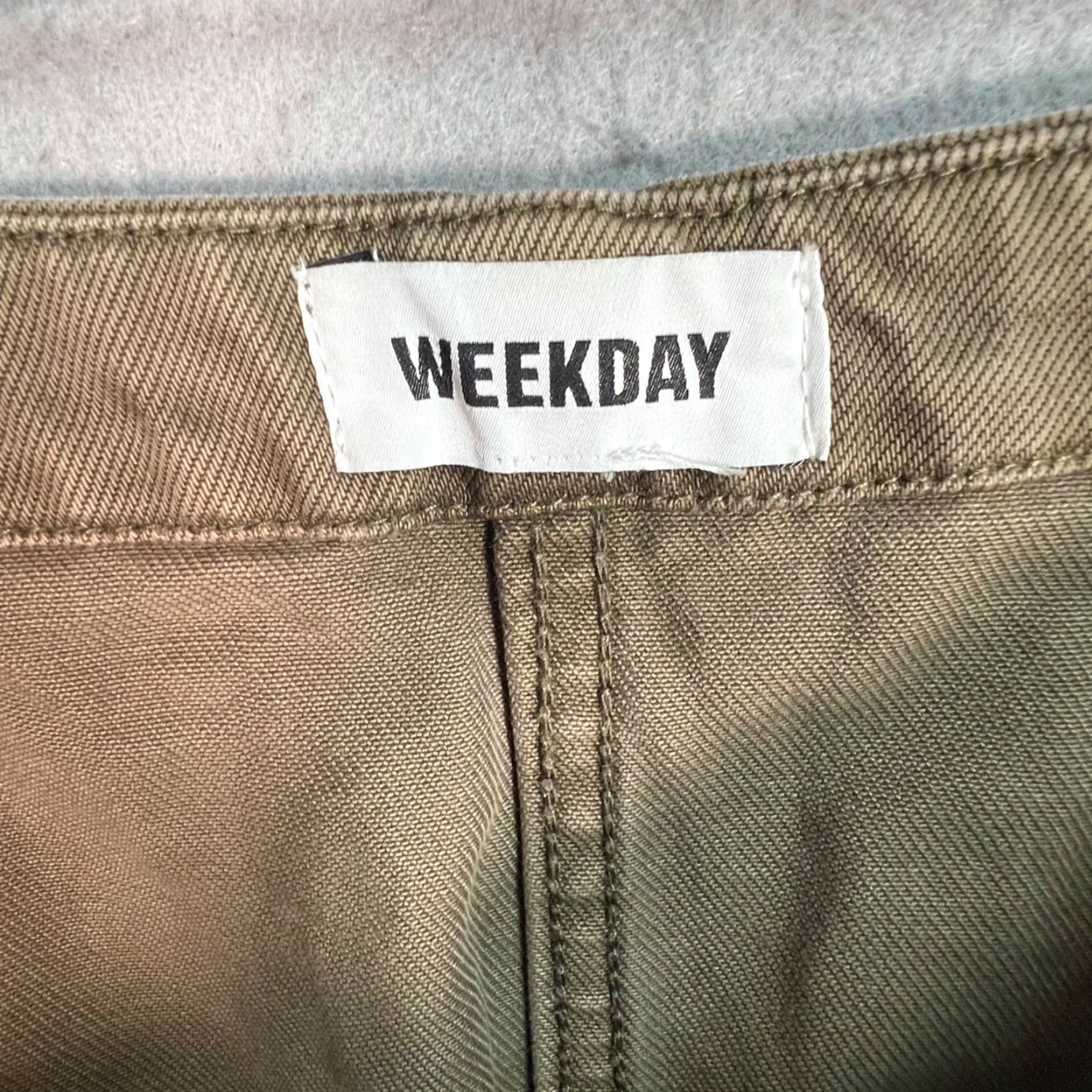Weekday Weekday Mini Skirt Womens 30 Brown Cotton Denim W/Zipper Front Pockets Size 30" / US 8 / IT 44 - 3 Thumbnail