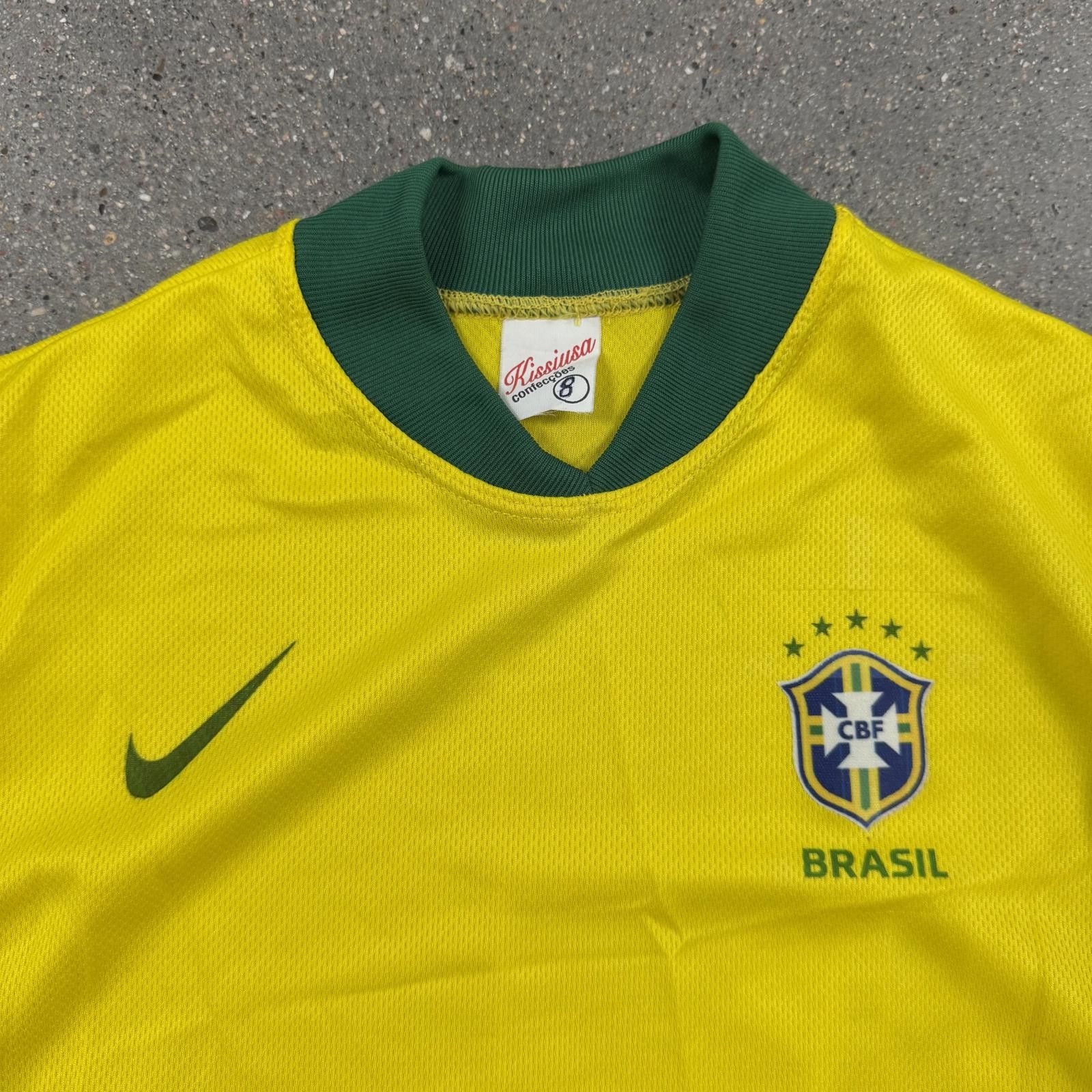 Nike Vtg Y2K Kids Nike Brasil National Soccer Jersey World Cup Size ONE SIZE - 2 Thumbnail