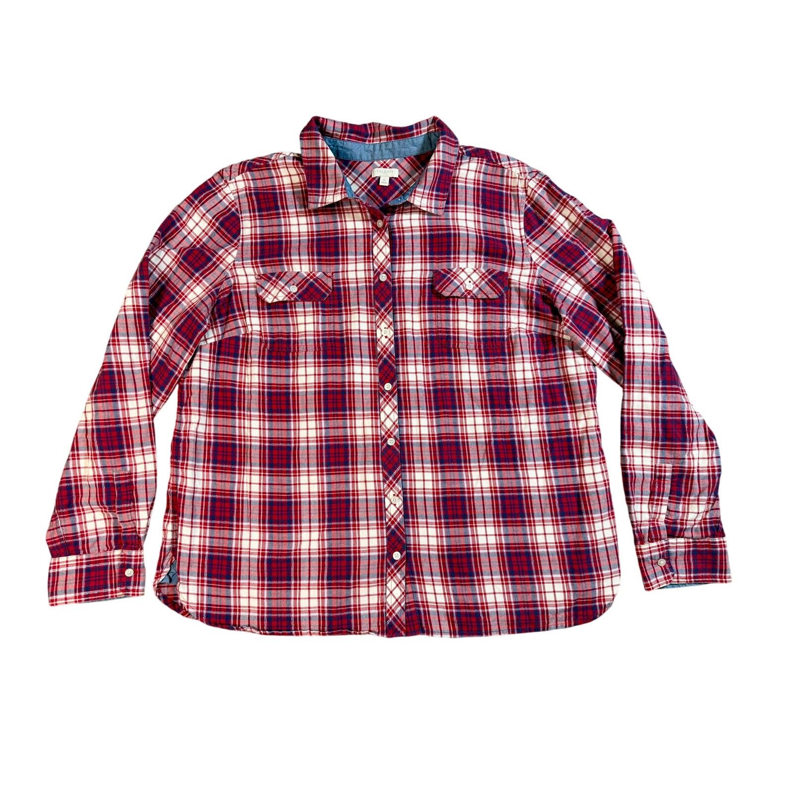 Other Talbots Classic Cotton Button Down Shirt - Shimmer Plaid Size XL / US 12-14 / IT 48-50 - 1 Thumbnail