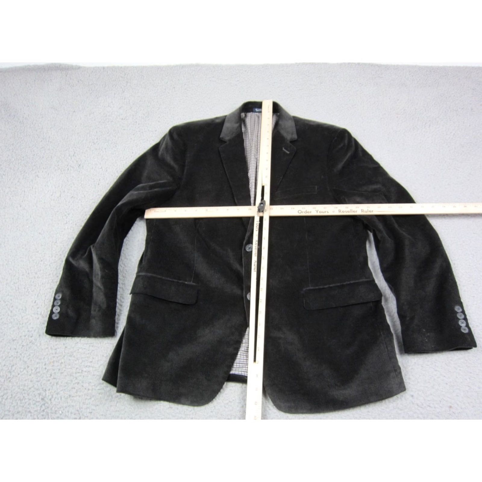 Vintage VINTAGE Saddlebred Blazer Jacket Mens 42R Black Corduroy Classic Western 80s 90s Size 42R - 7 Thumbnail