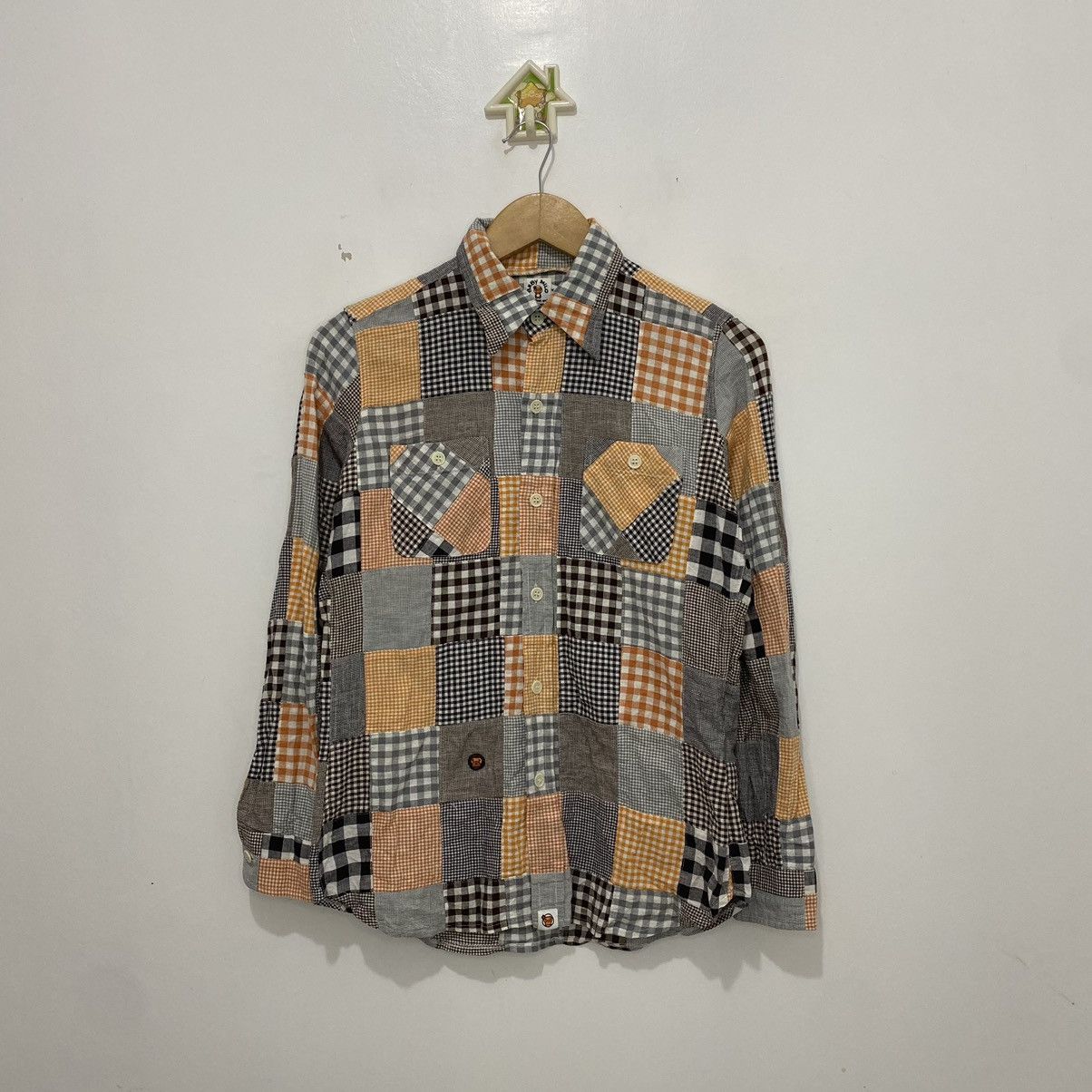 Bape Baby Milo Patchwork Button Down Size L / US 10 / IT 46 - 1 Thumbnail