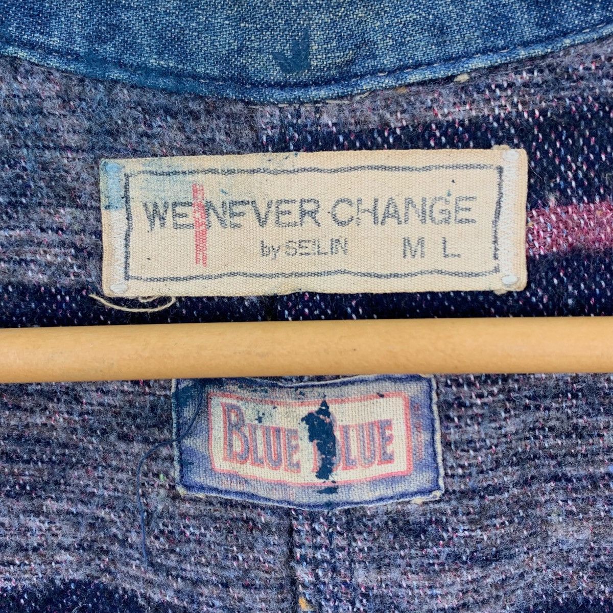 Blue Blue Japan × Japanese Brand BLUE x We Never Change By Seilin Japanese Brand Jeans Jacket Size US L / EU 52-54 / 3 - 7 Thumbnail