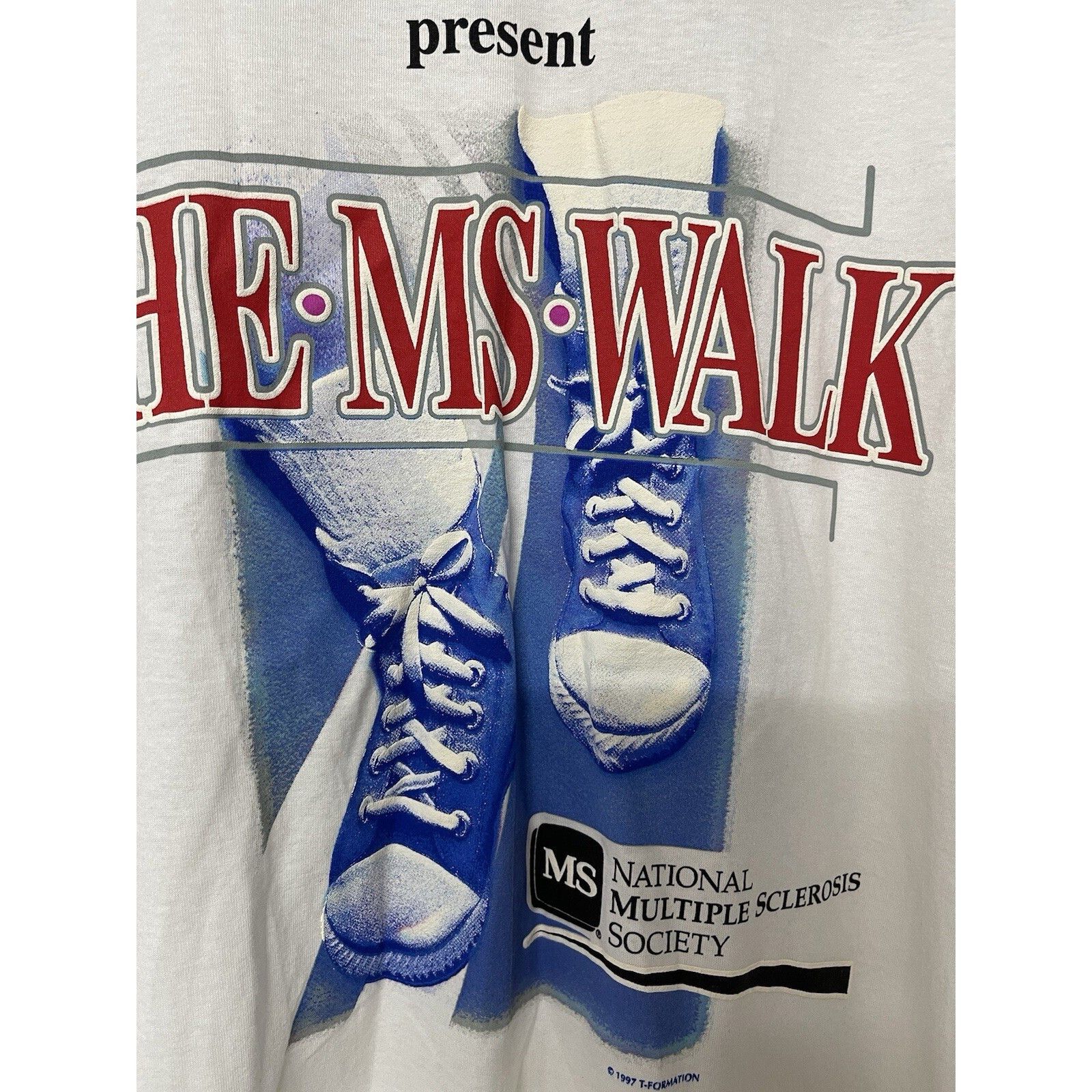 Fruit Of The Loom VTG 1997 MS WALK MULTIPLE SCLEROSIS T-SHIRT FLEET BANK SINGL Size US XL / EU 56 / 4 - 4 Thumbnail