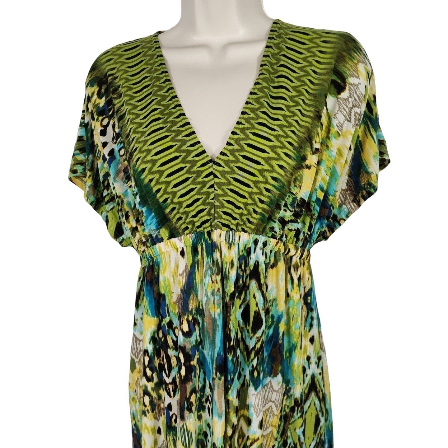 Other Delusional Plunge V-neck Dress Women Size M Green Blue Size M / US 6-8 / IT 42-44 - 2 Thumbnail