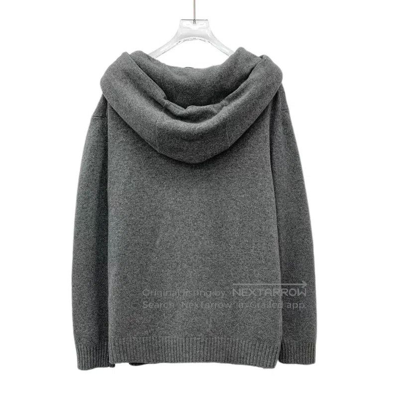 Prada Prada Gray logo letter embroidery sheep wool hooded drawst Size US S / EU 44-46 / 1 - 2 Thumbnail