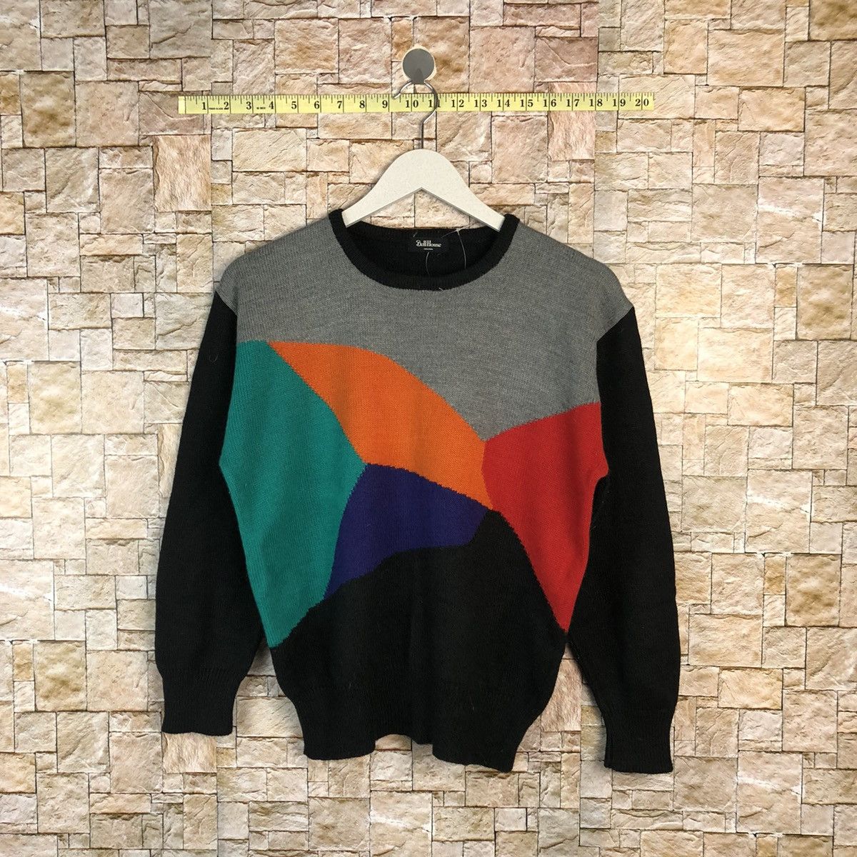 Homespun Knitwear × Japanese Brand Bell House Black art design Knitwear sweatshirt #A855 Size M / US 6-8 / IT 42-44 - 1 Thumbnail