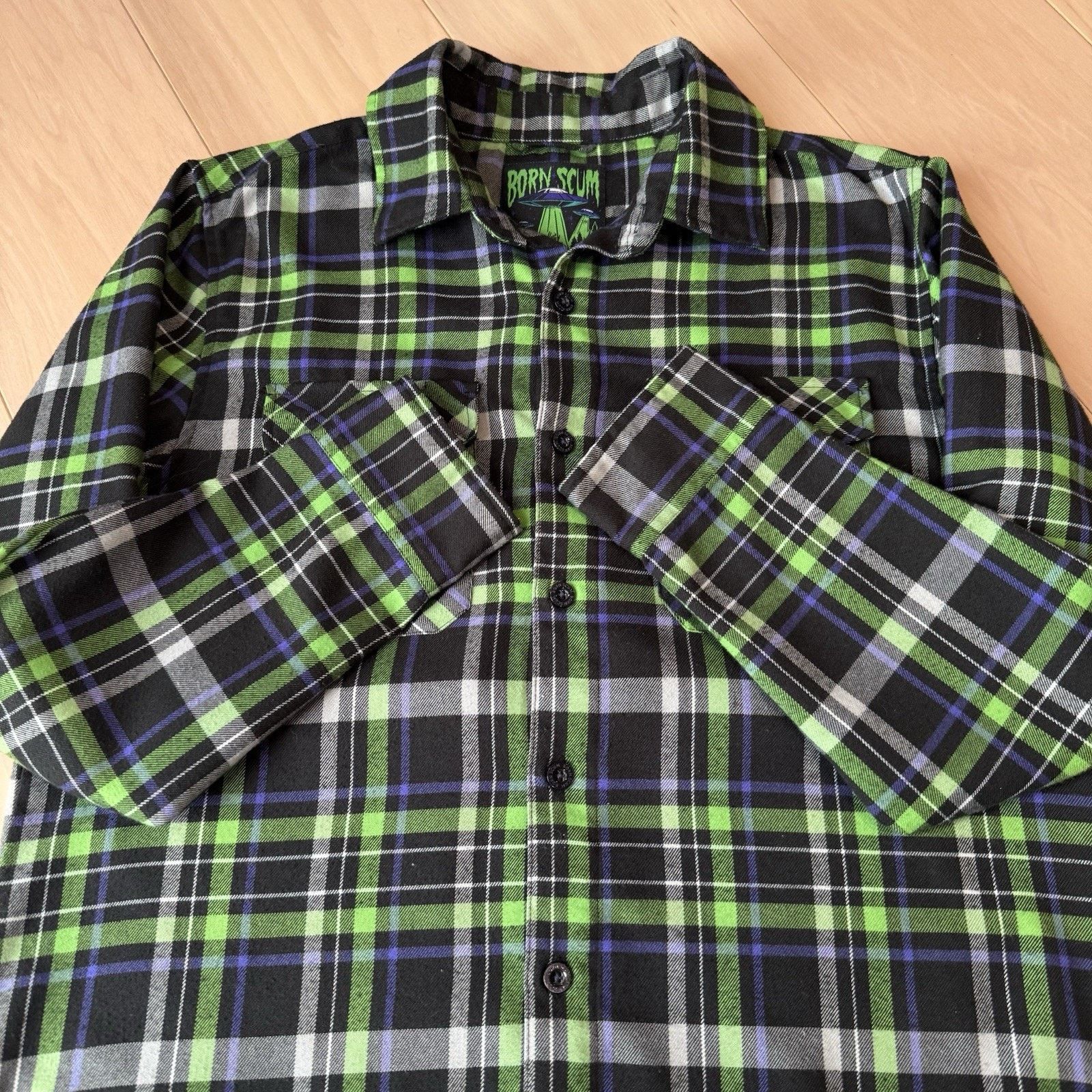 Dixxon Born Scum Flannel Shirt M Multicolor Alien Believe Flannel Size US M / EU 48-50 / 2 - 5 Thumbnail