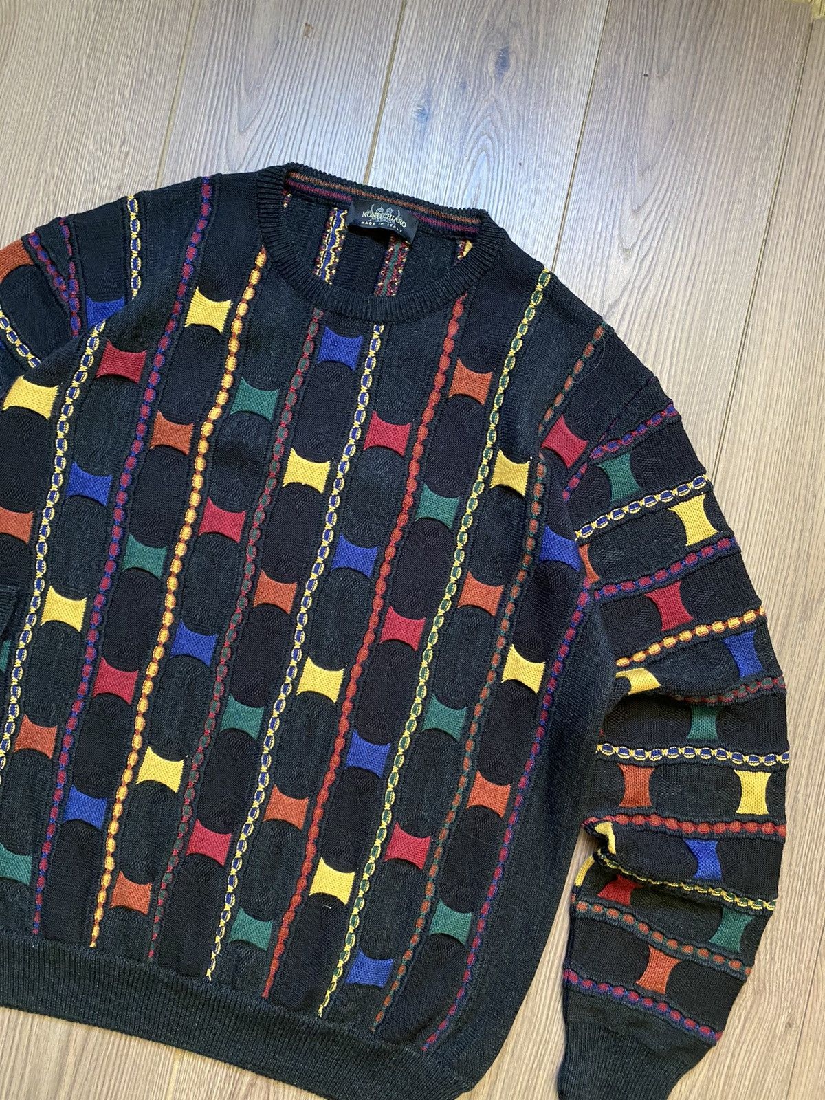 Vintage Vintage Montechiaro Coogi Style Knit Sweater Size 52 Size US L / EU 52-54 / 3 - 3 Thumbnail