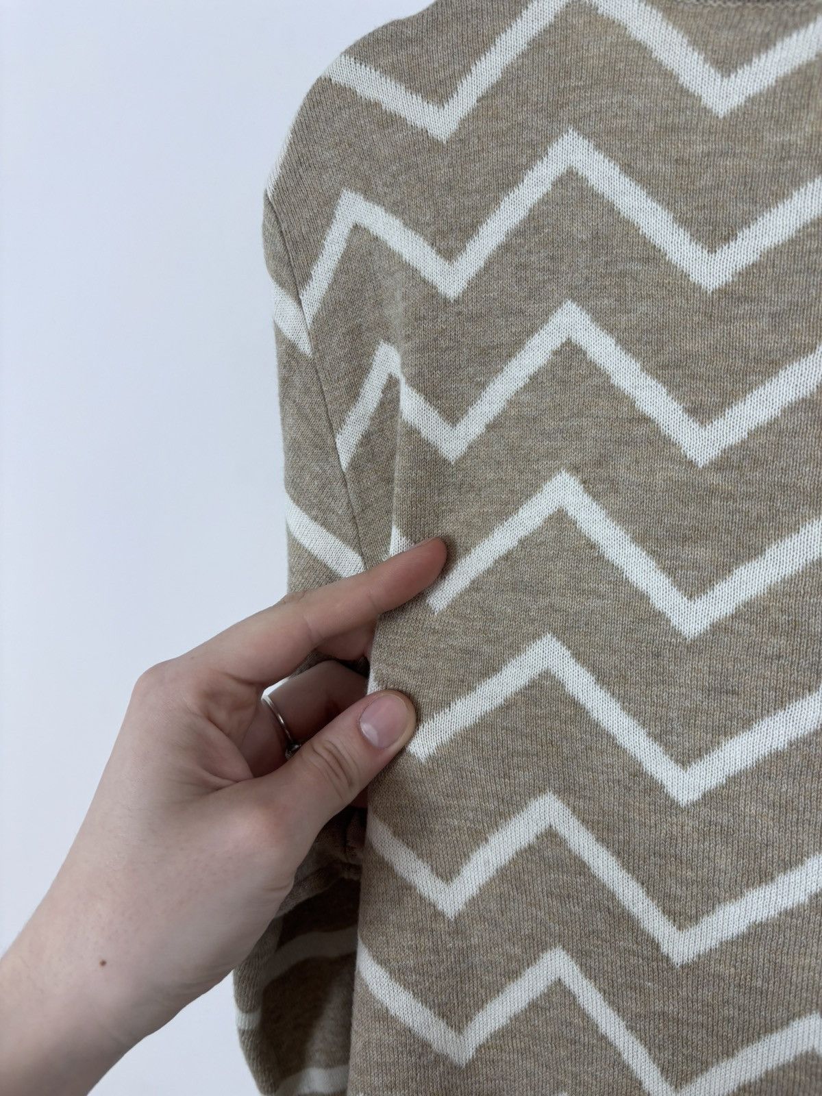 Gudrun Sjoden Gudrun Sjoden Women’s Beige Geometric Knit Cardigan Sweater Size L / US 10 / IT 46 - 20 Thumbnail