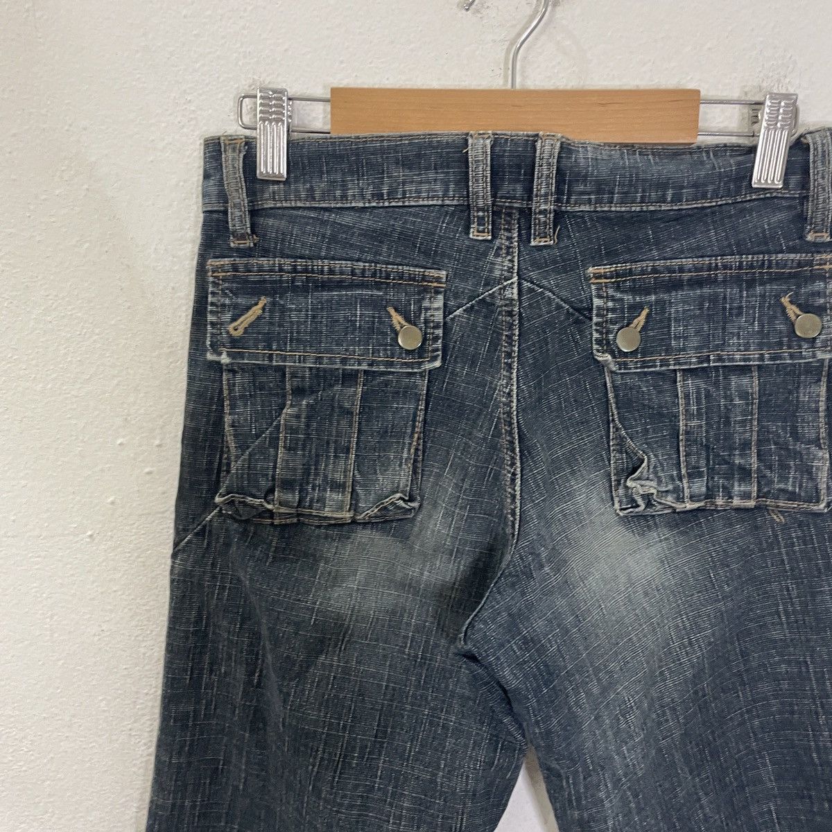 Japanese Brand Vintage Green Wood Baggy Denim Size 29" - 9 Thumbnail