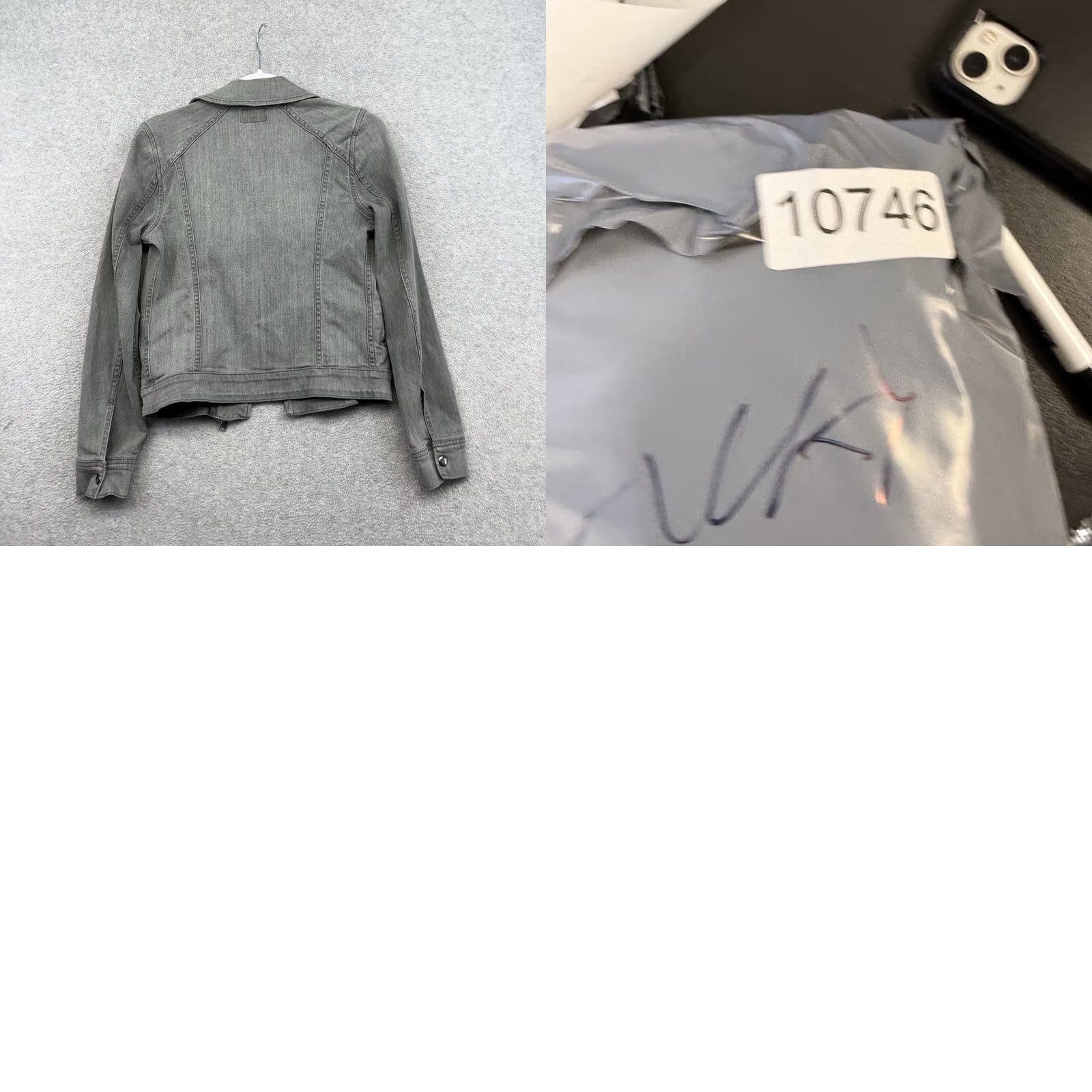 Lucky Brand Lucky Brand Gray Denim Moto Jacket Women XS Asymmetrical Zip Biker Jacket Size XS / US 0-2 / IT 36-38 - 8 Thumbnail