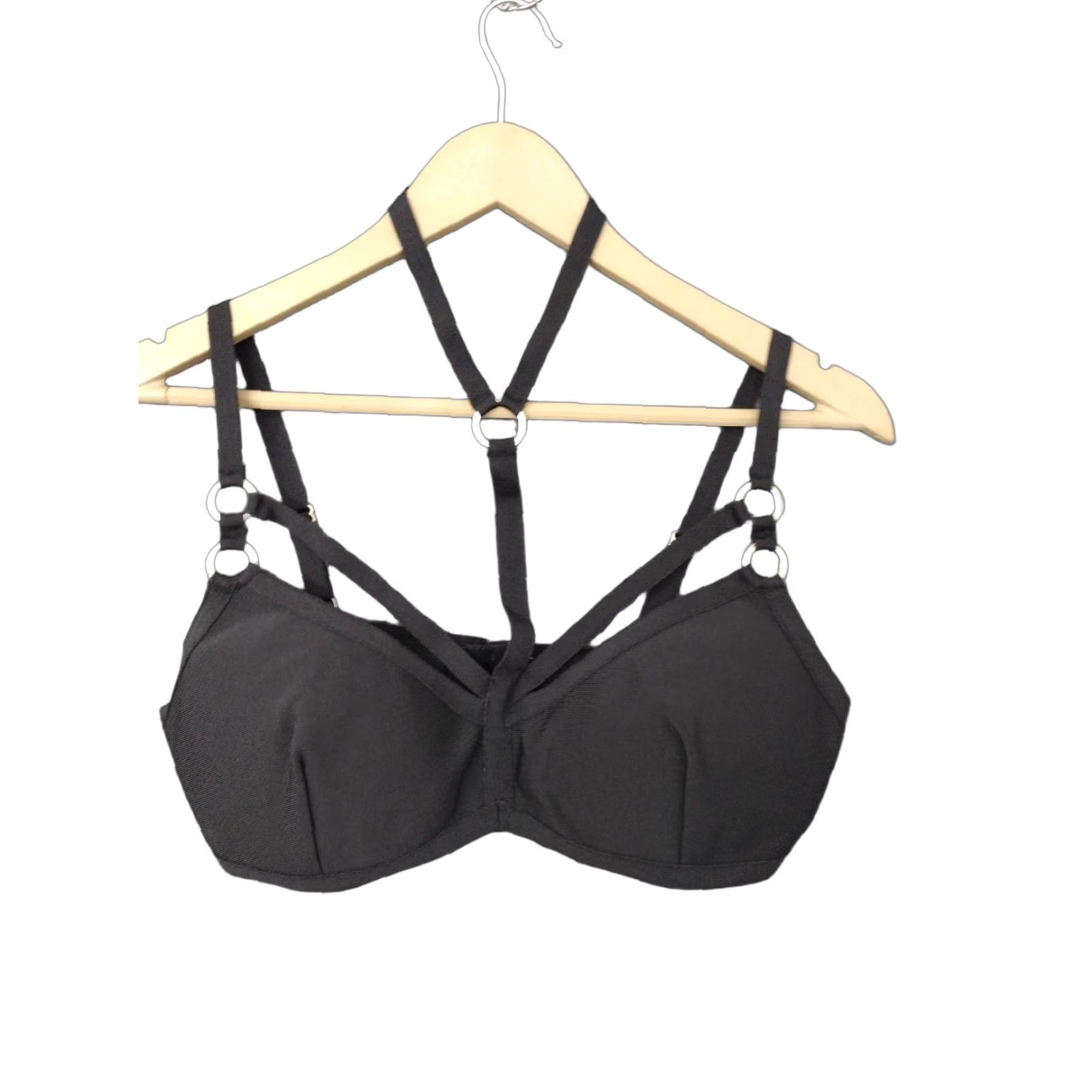 Vintage Codigo Lively Black Y Ring Padded Wireless Bra Size L Woman Black Y Ring Padded Wireless Bra L Adults Womens Size ONE SIZE - 1 Thumbnail