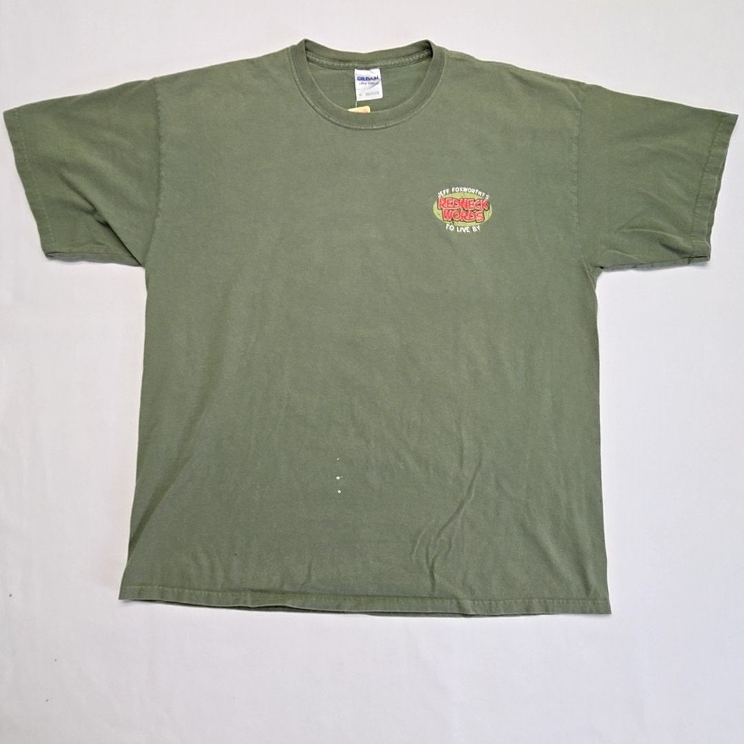Gildan Vintage Jeff Foxworthy Redneck Words Green XL Humor Shirt Size US XL / EU 56 / 4 - 3 Thumbnail