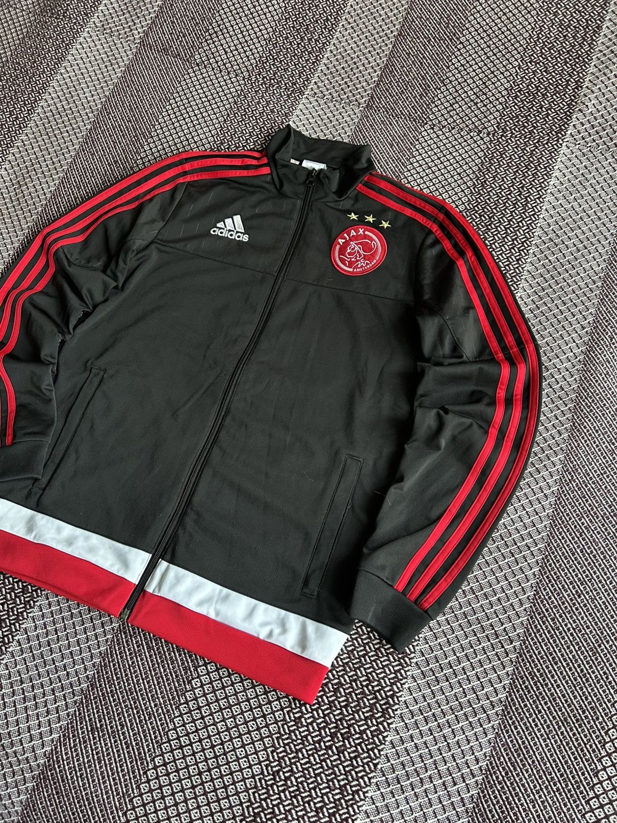 Adidas Vintage Adidas x Ajax Amsterdam Football Zip Hoodie Jacket Size US S / EU 44-46 / 1 - 2 Thumbnail
