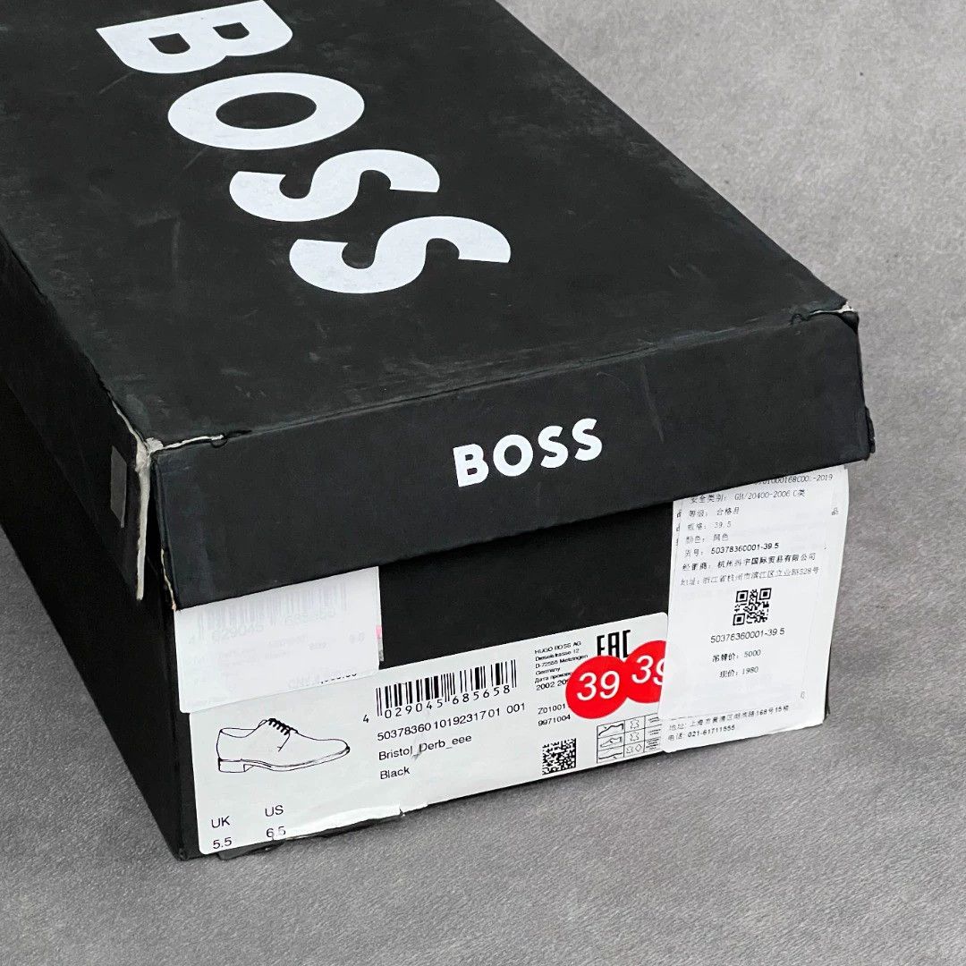 Hugo Boss HUGO BOSS Black Leather Lace-Up Men's Dress Shoes Size US 7 / EU 40 - 9 Thumbnail