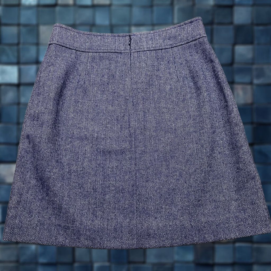 J.Crew VINTAGE New J.CREW Womens Skirt Blue Striped A-Line Lined NWT 4 Short Pockets Womens Size 27" / US 4 / IT 40 - 1 Thumbnail