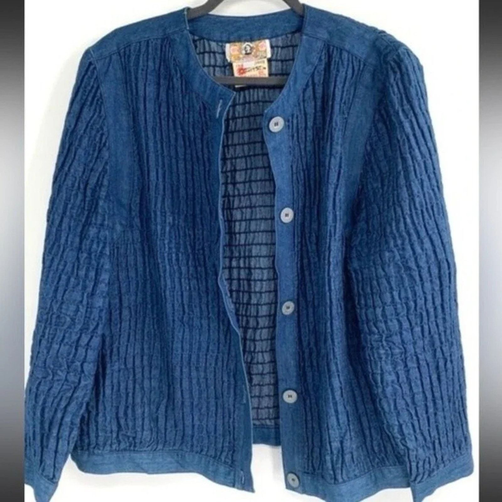 The Unbranded Brand Vintage Gene Ewing BIS wrinkled vintage denim jacket, sz 12 Size XL / US 12-14 / IT 48-50 - 4 Thumbnail