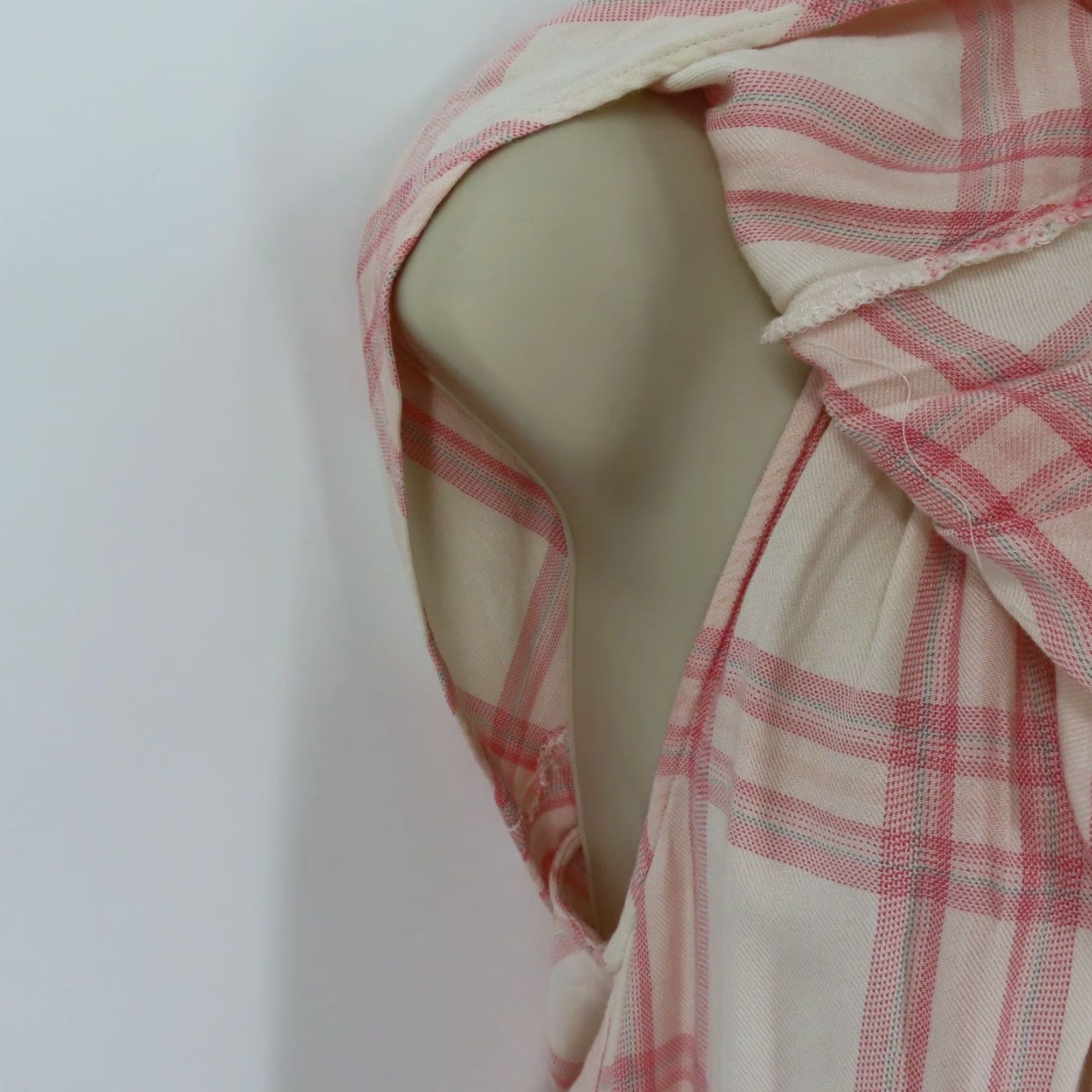 Sanctuary Sanctuary Shirt Women Small Pink Cream Ruffle Sleeveless Plaid Check Tartan Blouse Size S / US 4 / IT 40 - 4 Thumbnail