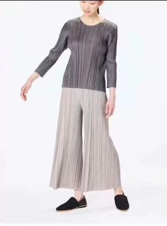 Issey Miyake issey miyake size:2 Grey wide-leg pants Size 42" / US 20 - 2 Thumbnail