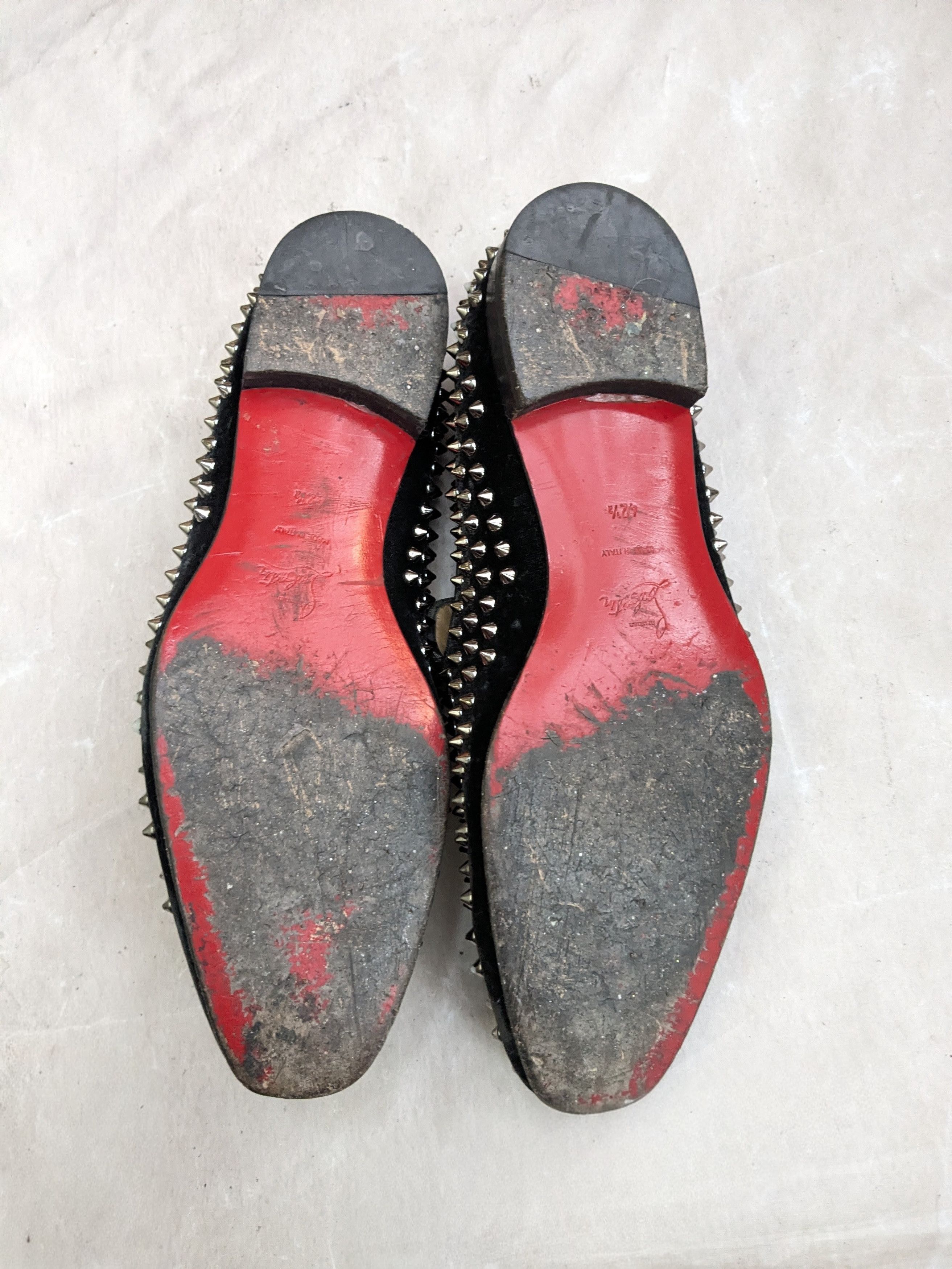Christian Louboutin Christian Louboutin Spike Loafers Black Velvet 9.5 42.5 Size US 9.5 / EU 42-43 - 17 Thumbnail