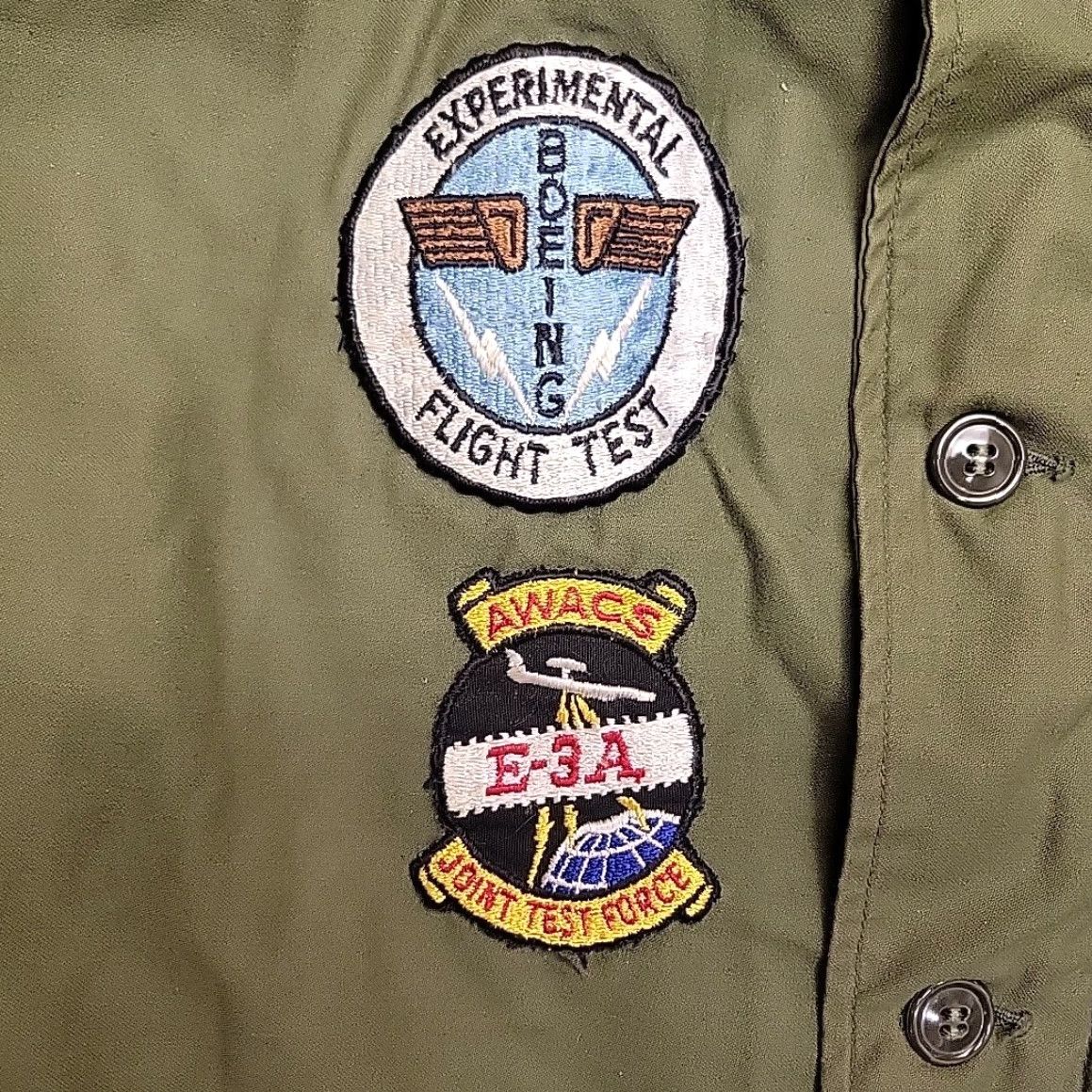 Vintage VINTAGE Military Jacket Mens XL Navy Deck 70s Boeing Experimental Flight Test AWACS E-3A Size US XL / EU 56 / 4 - 4 Thumbnail