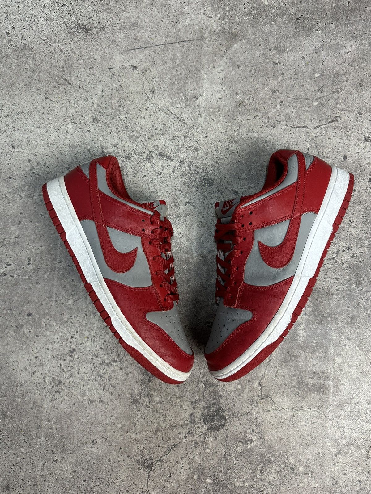 Rare🔥 Nike Dunk Low Retro Medium Grey Varsity Red Vintage