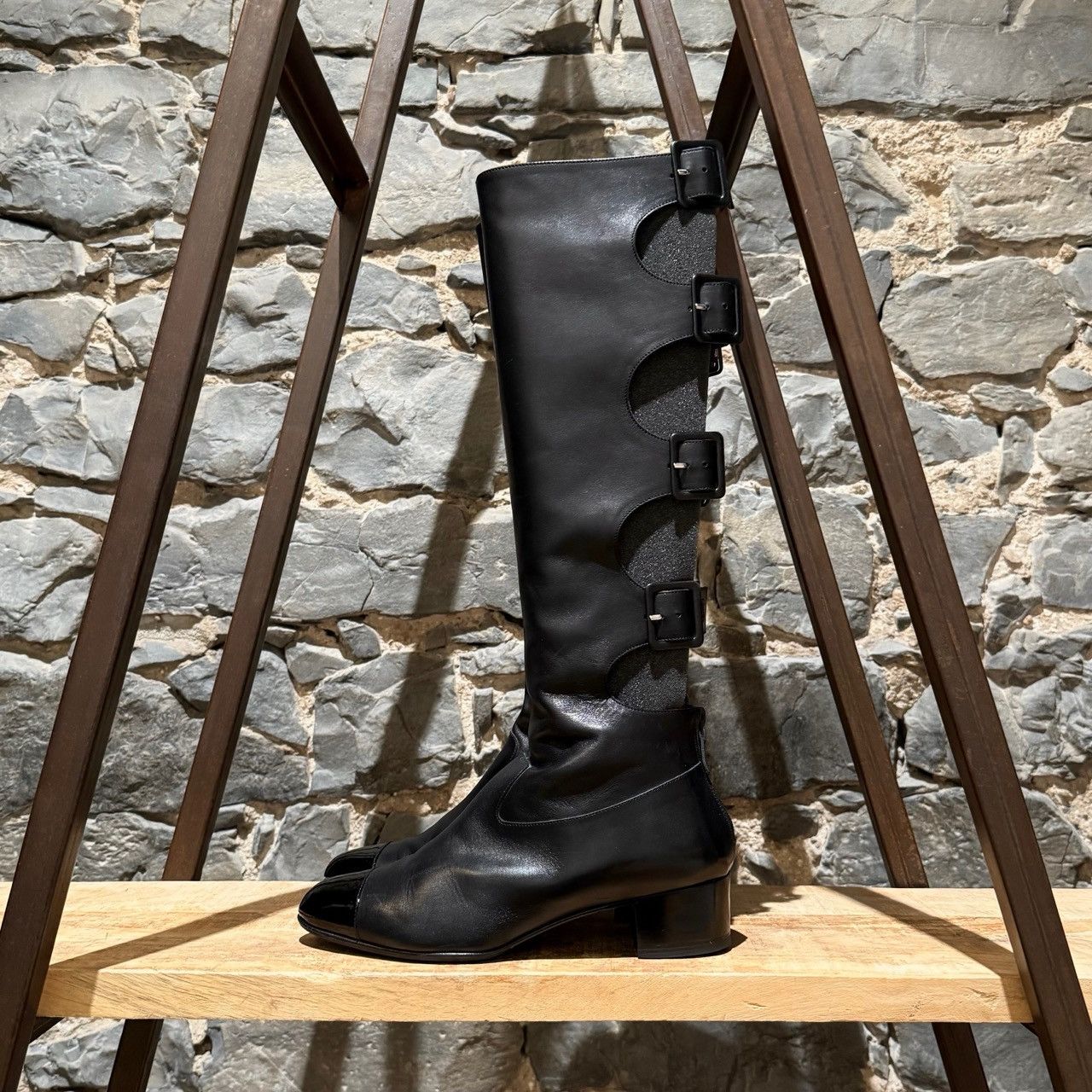 Chanel Chanel 2007 Black Cut Out Gladiator Riding Boots Size US 10.5 / IT 40.5 - 8 Thumbnail