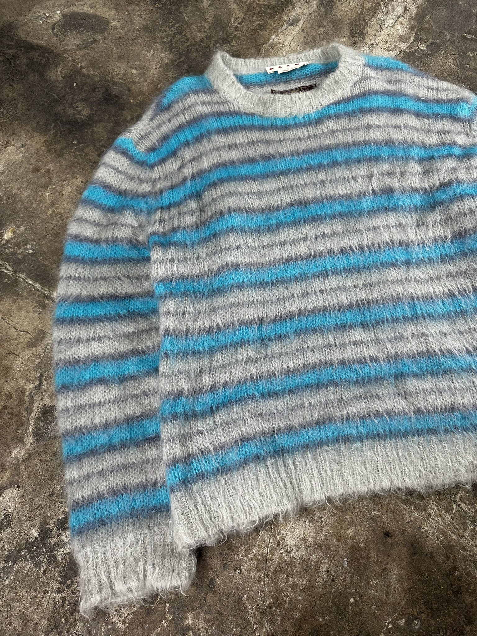 Marni Marni Fuzzy Mohair Knit Stripped Sweater Size US L / EU 52-54 / 3 - 2 Thumbnail
