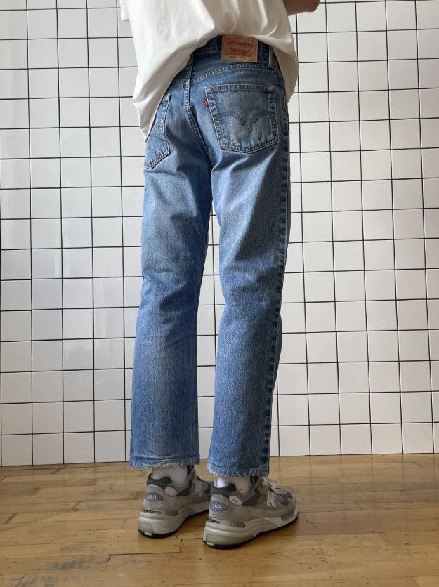 Jean Vintage LEVIS 505 Jeans Wash Blue Denim 90s S0126 Size US 32 / EU 48 - 6 Thumbnail