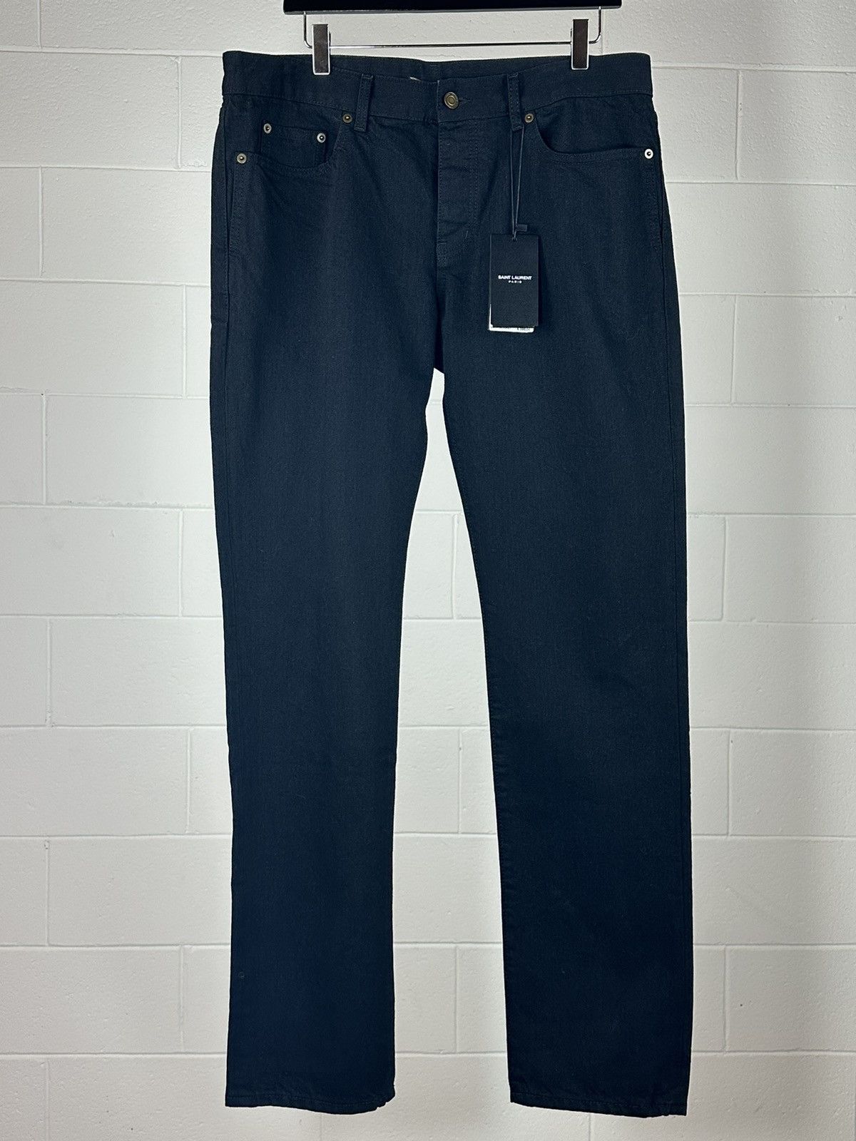 image of Saint Laurent Paris x YVES Saint Laurent Jeans Slim Ysl. Size 34 in Black, Men's