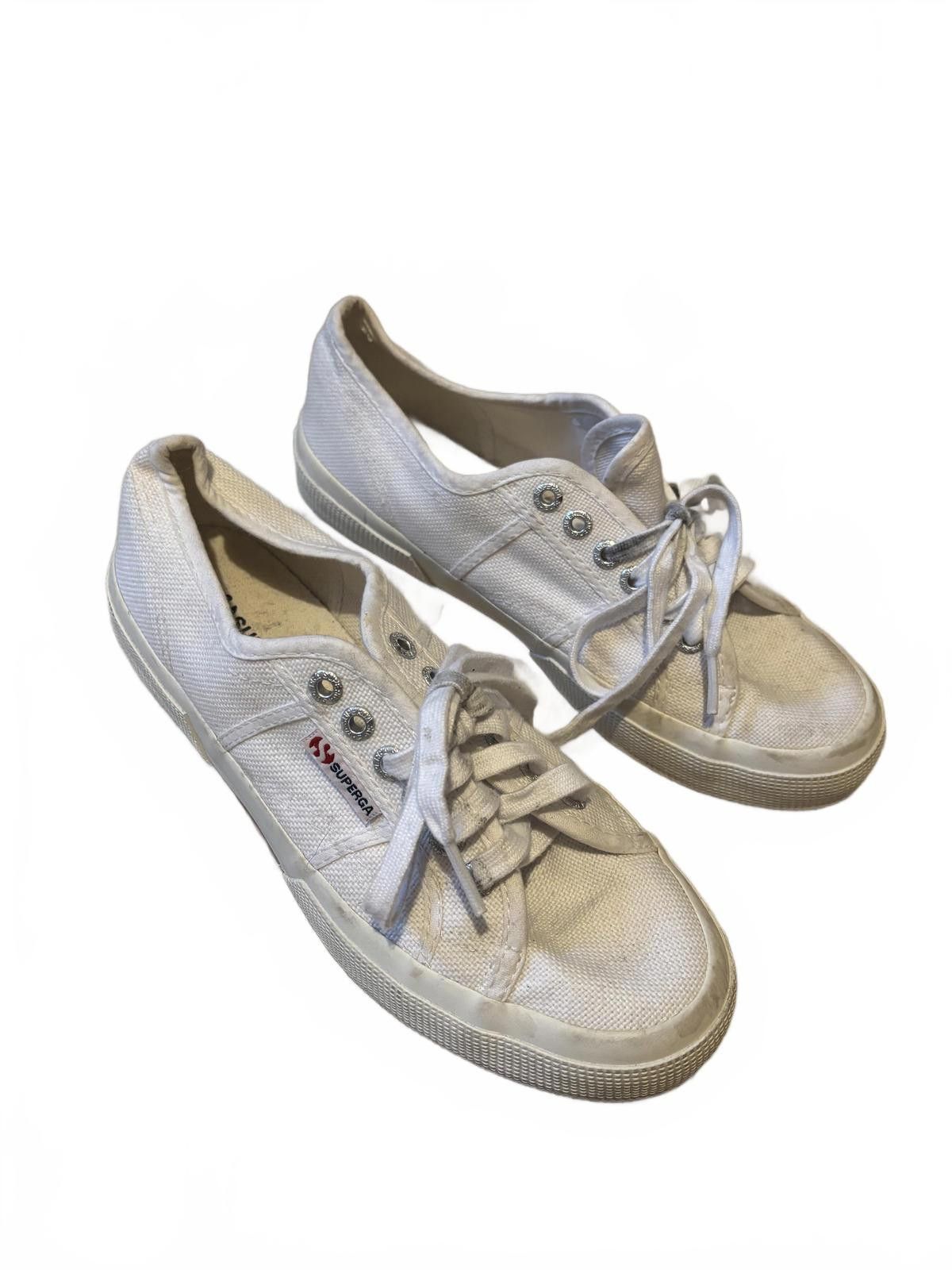 Superga Superga White Canvas Sneakers Size 39 Size US 8.5 / IT 38.5 - 1 Thumbnail