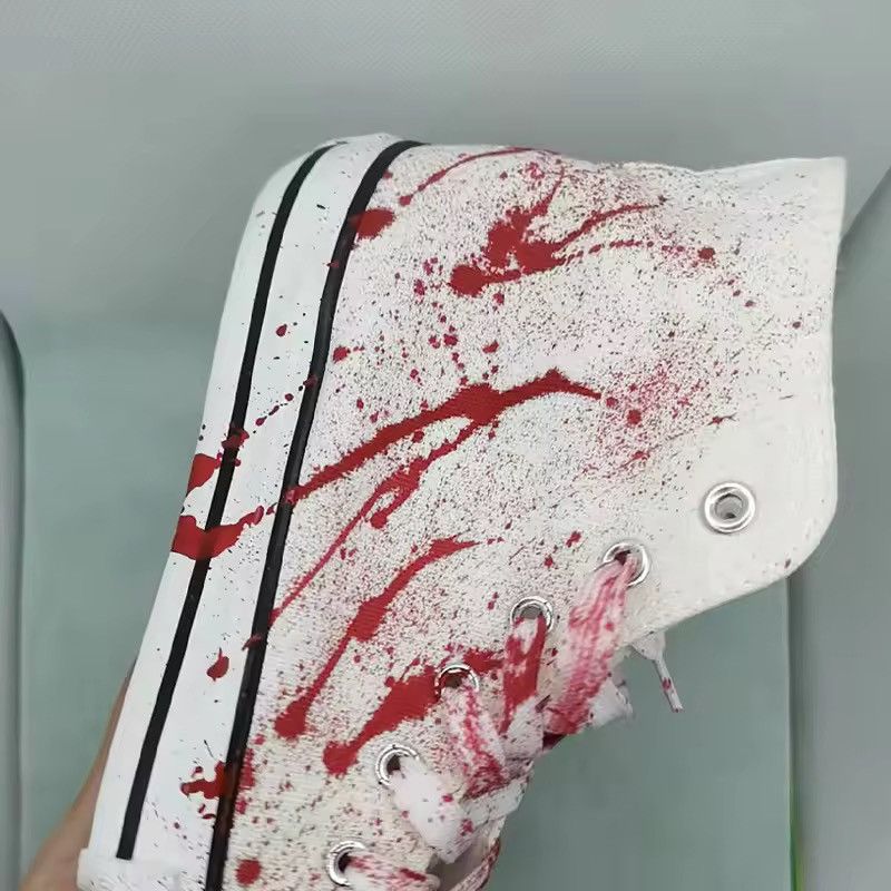 Japanese Brand Color Ink Splatter Canvas High-Top Sneakers Size US 6.5 / IT 36.5 - 5 Thumbnail