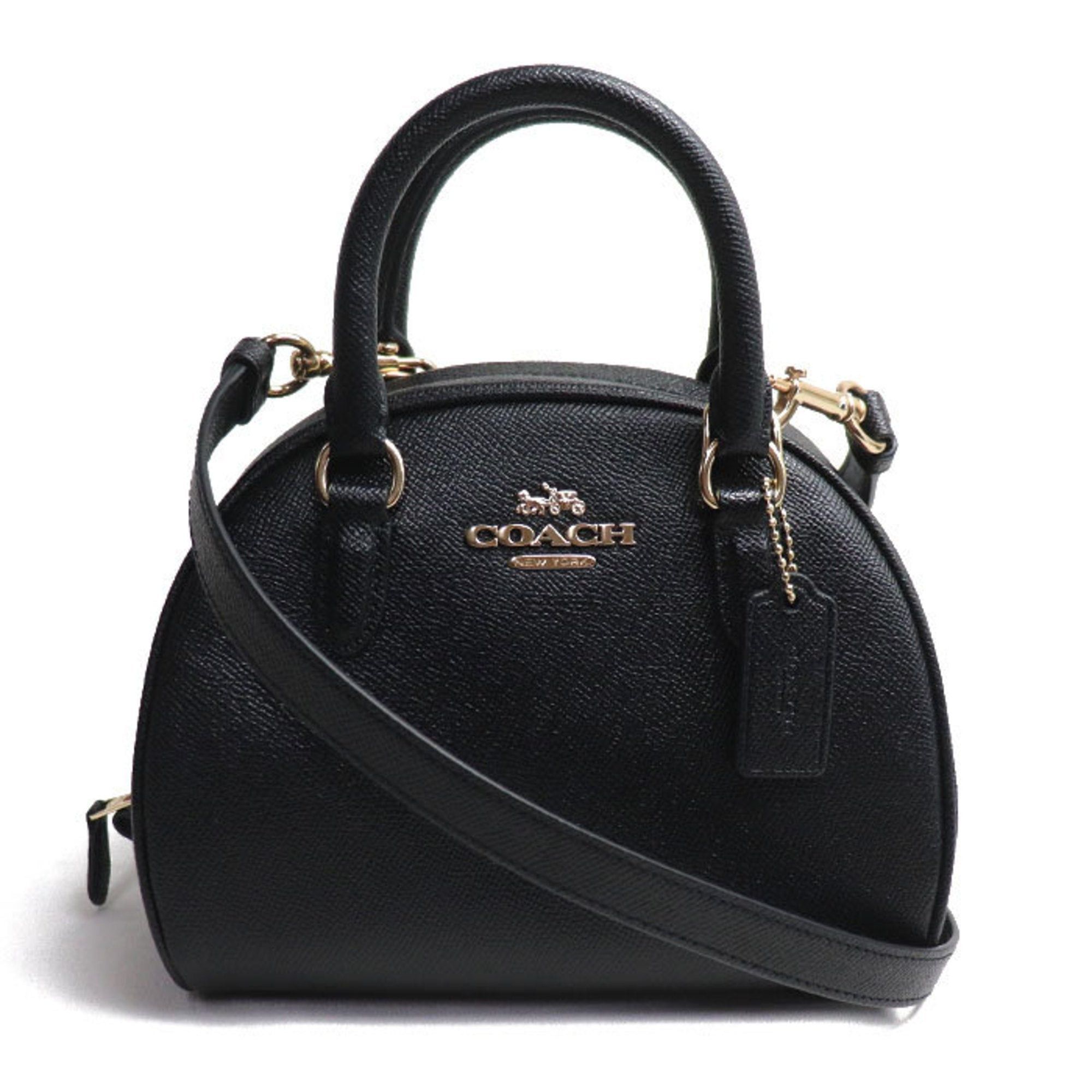 image of Coach Sydney Satchel 2Way Shoulder Bag Black Ca202 Imblk Outlet Ladies, Women's