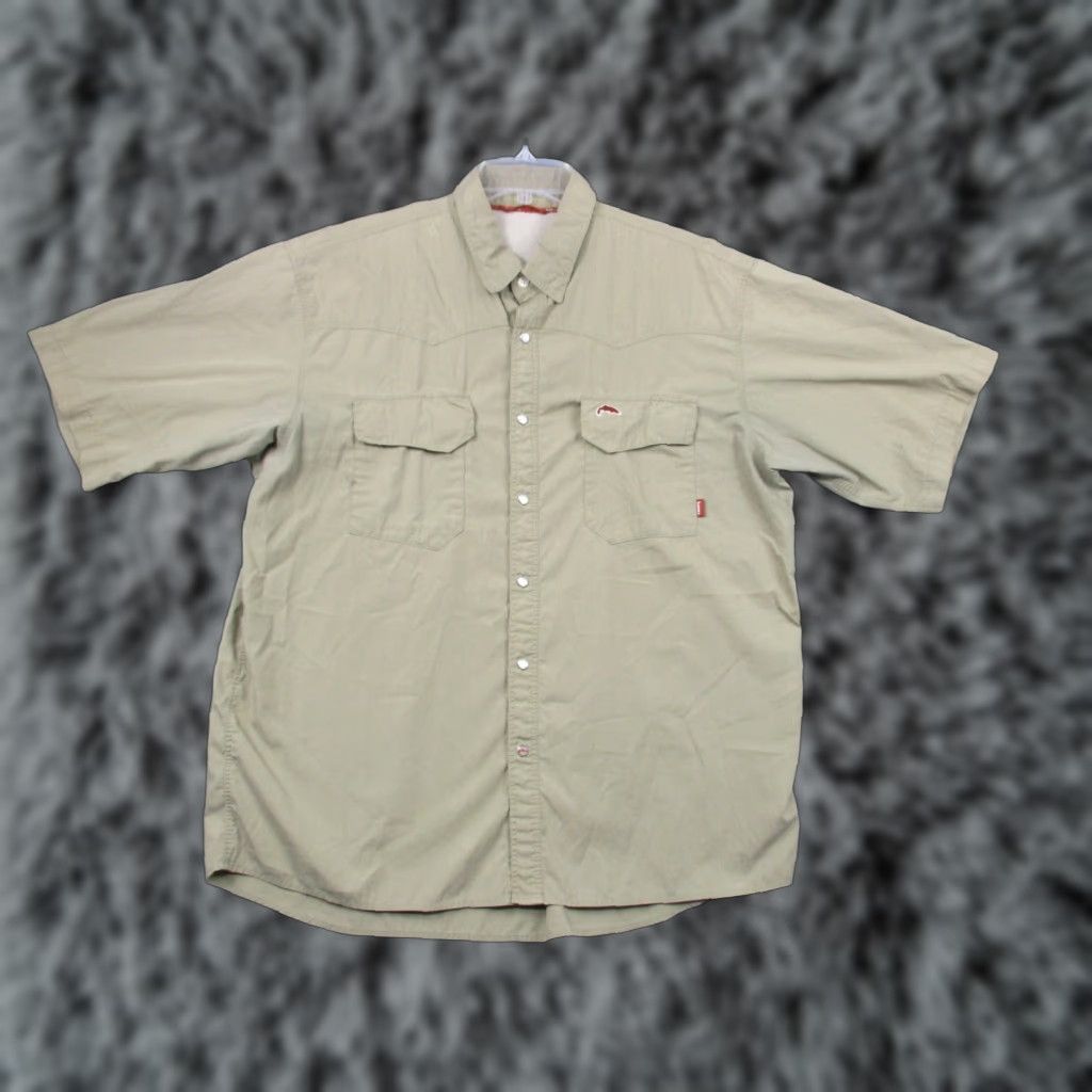 Vintage Simms Shirt Mens Large Brown Outdoors Lightweight Pockets Vented Size US L / EU 52-54 / 3 - 1 Thumbnail