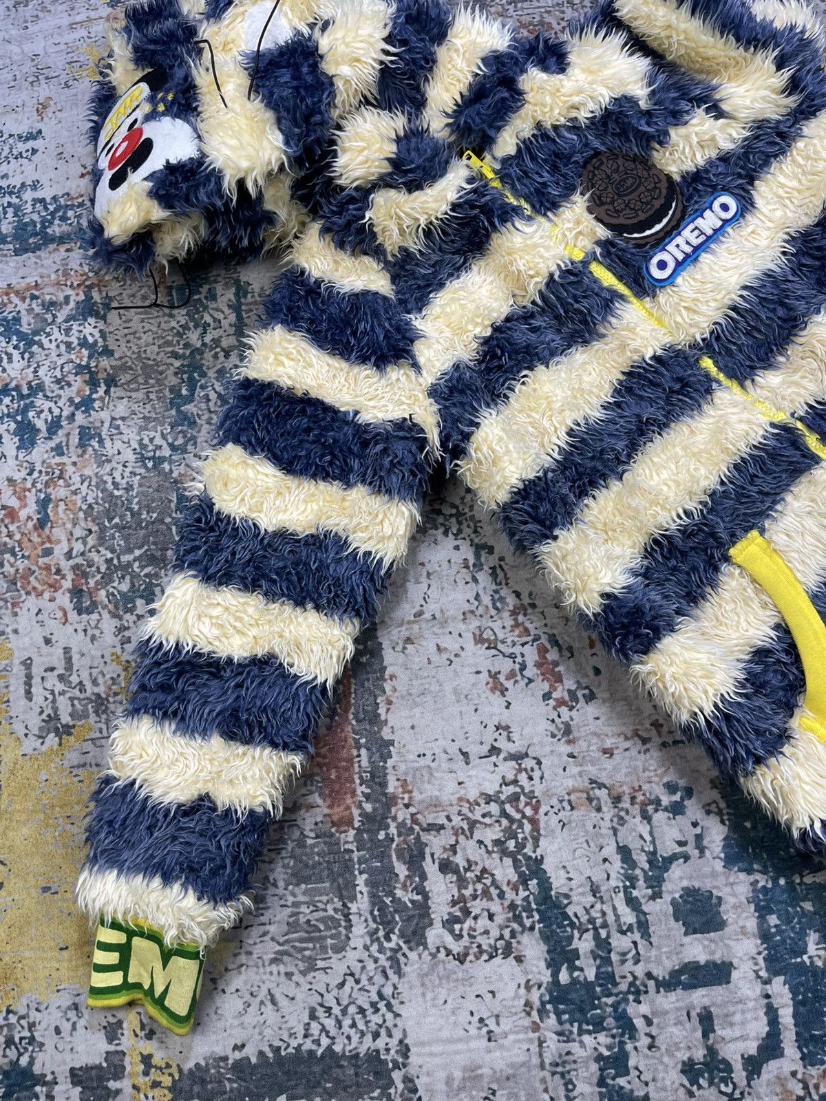 Japanese Brand Joyful And Monster Plush Whimsical Striped Fuzzy Jacket Size XS / US 0-2 / IT 36-38 - 7 Thumbnail