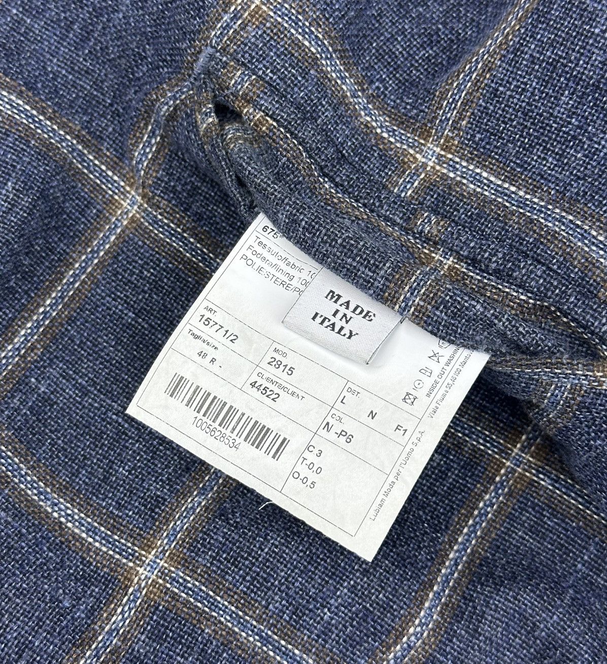 L.B.M. 1911 L.B.M. 1911 Lubiam Italy Windowpane Plaid Cotton Blazer 48R Size 48R - 7 Thumbnail