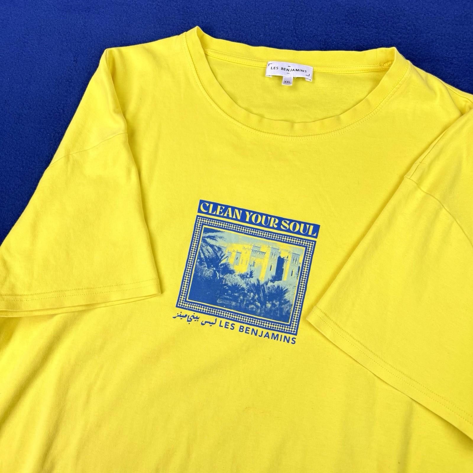 Les Benjamins Les Benjamins Yellow Graphic T Shirt Clean Your Soul Sz XXL Size US XXL / EU 58 / 5 - 1 Thumbnail