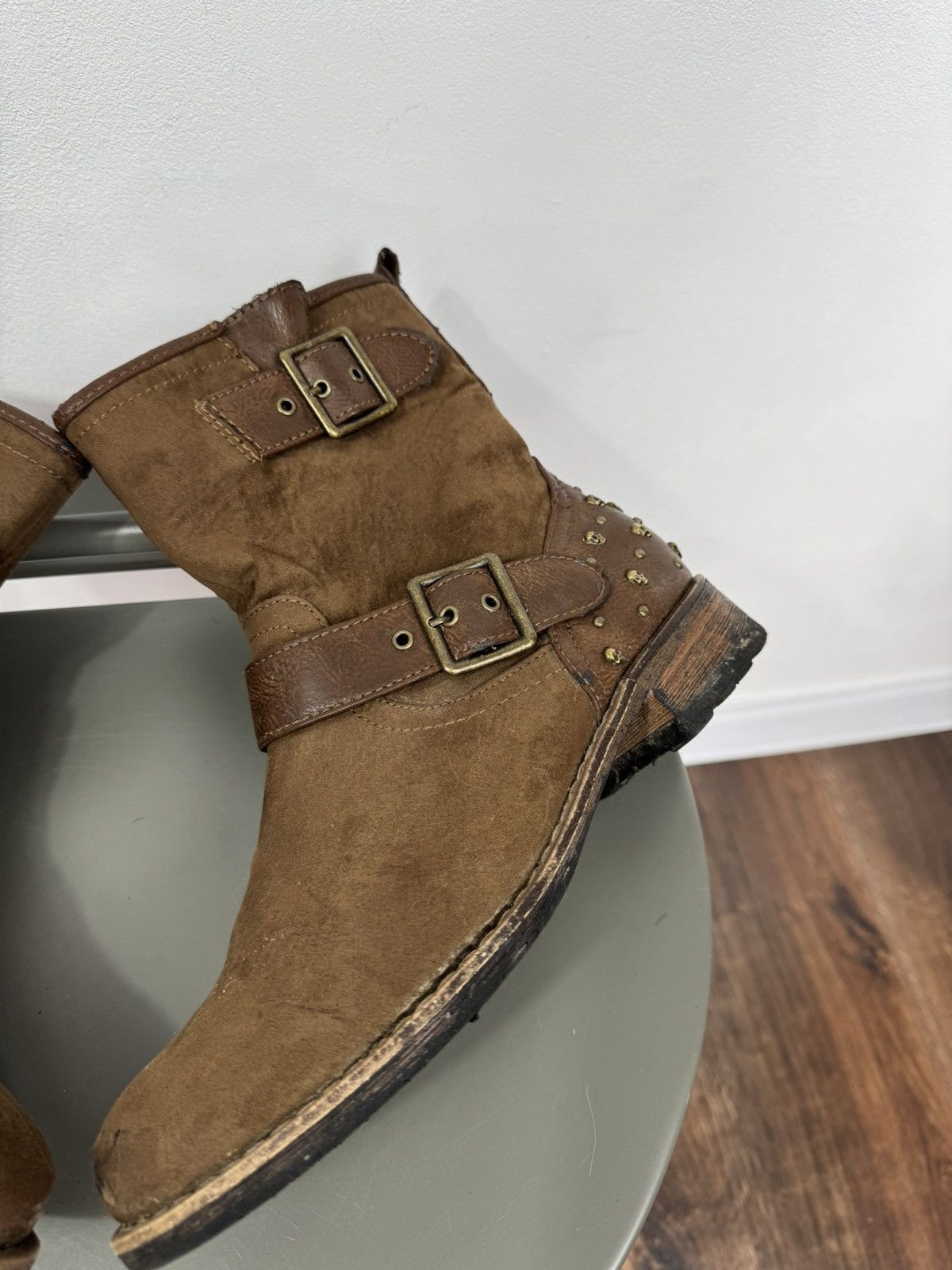 Other Vintage Distressed Avant Garde Buckle Ankle Boots Size EU 39 Size US 8 / IT 38 - 3 Thumbnail
