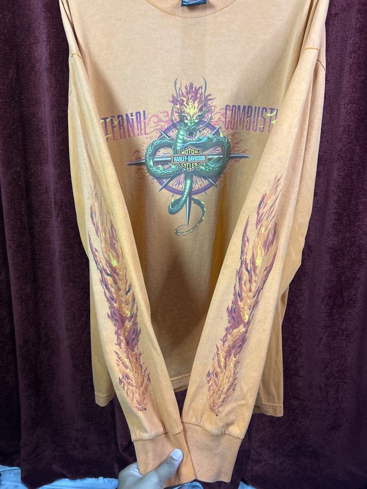 Harley Davidson y2kVintage Harley Davidson long sleeve Flame Size XL Orange Size US XL / EU 56 / 4 - 4 Thumbnail