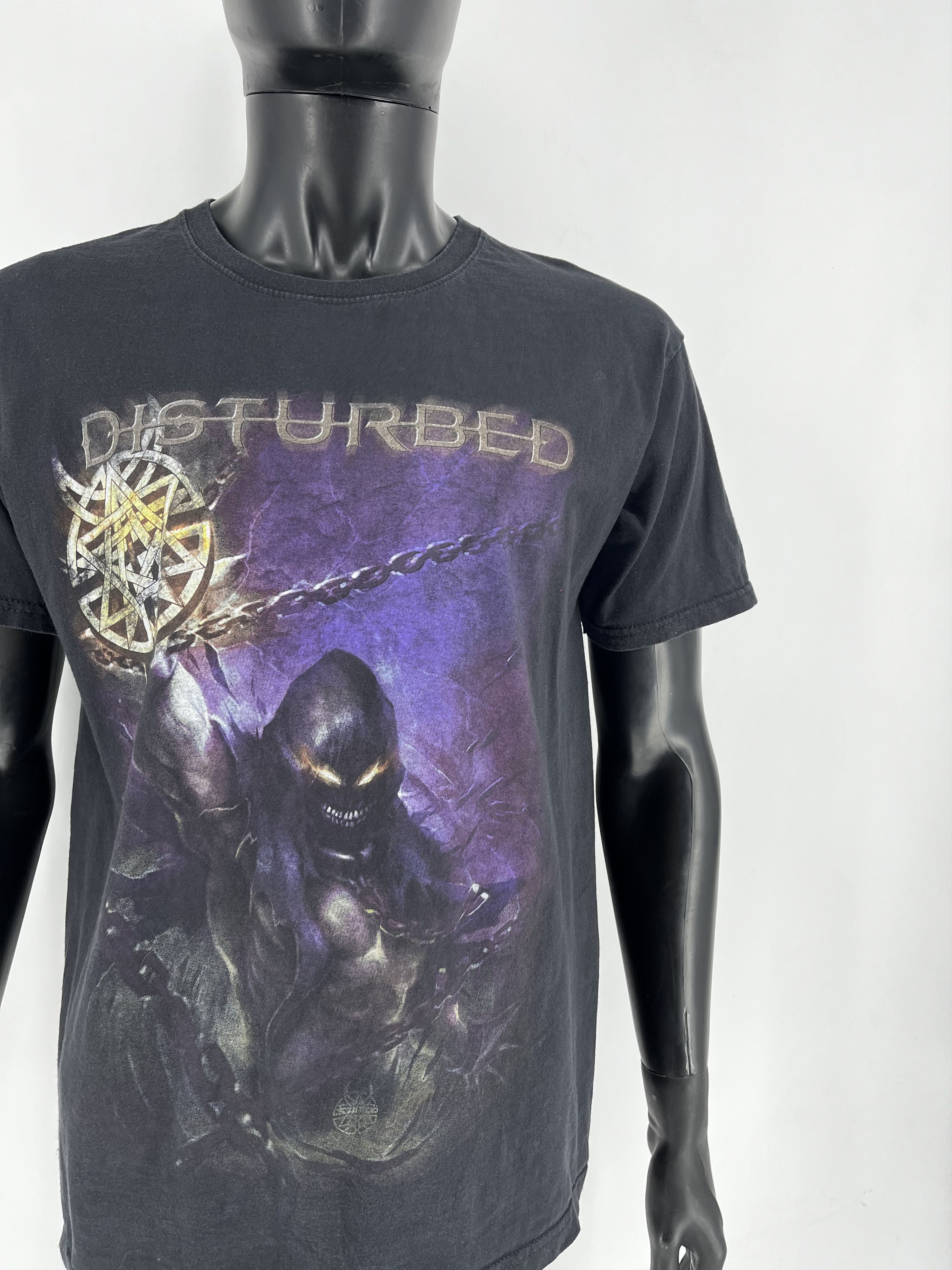 Band Tees Vintage Y2K Disturbed Metal Band Grunge Faded Double Sided Size US L / EU 52-54 / 3 - 9 Thumbnail